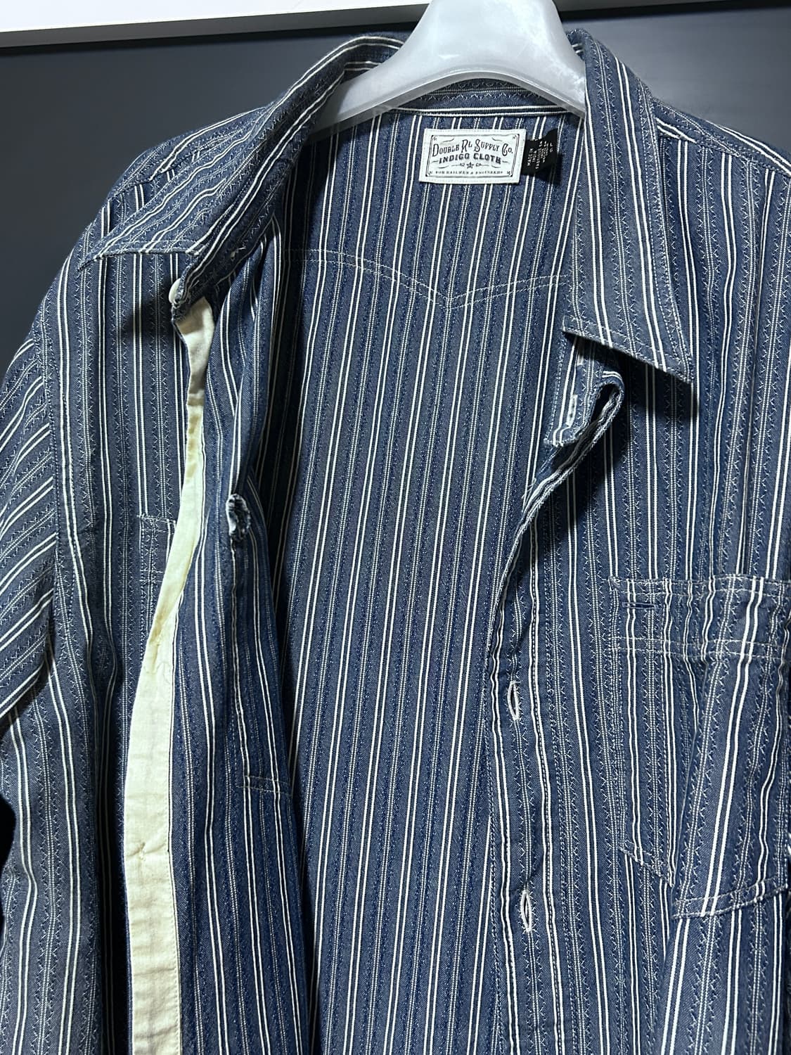 RRL 더블알엘 스트라이프 도비 샴브레이 셔츠 상품이미지6