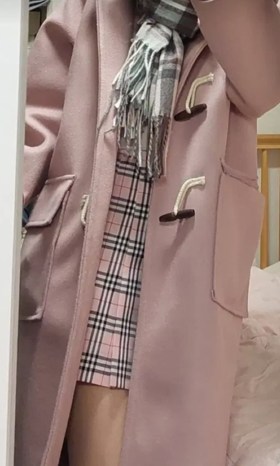 고고싱  핑크 후드 떡볶이 코트  상품이미지3