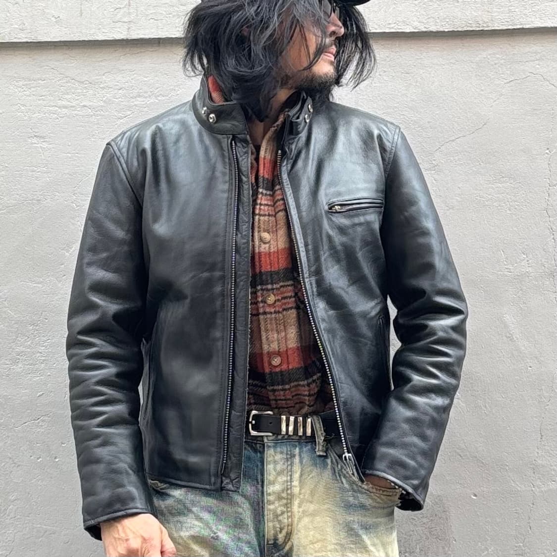 Horn 싱글 라이더 가죽 자켓 상품이미지7