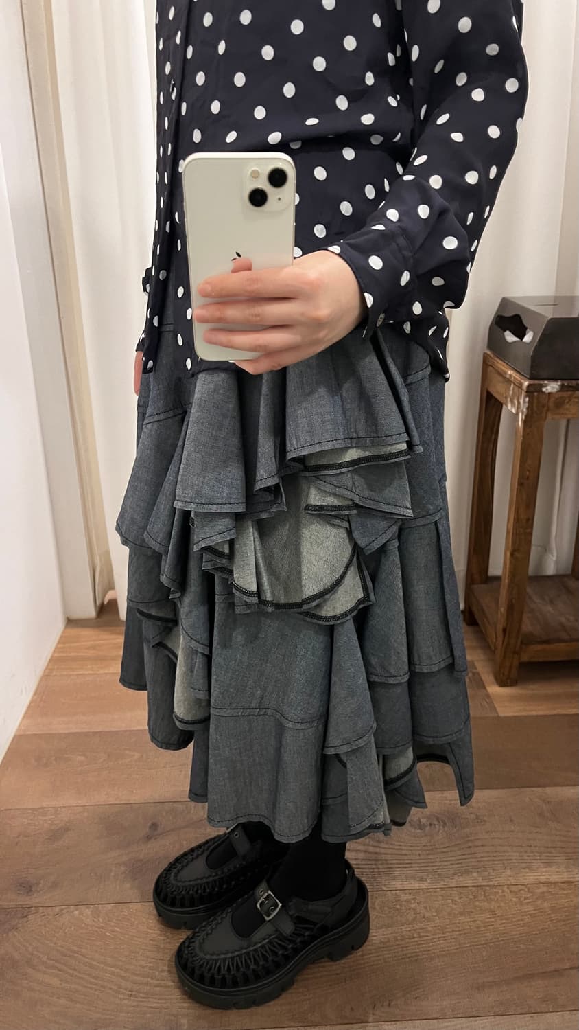 Ruffle Docking Patchwork Skirt 상품이미지5