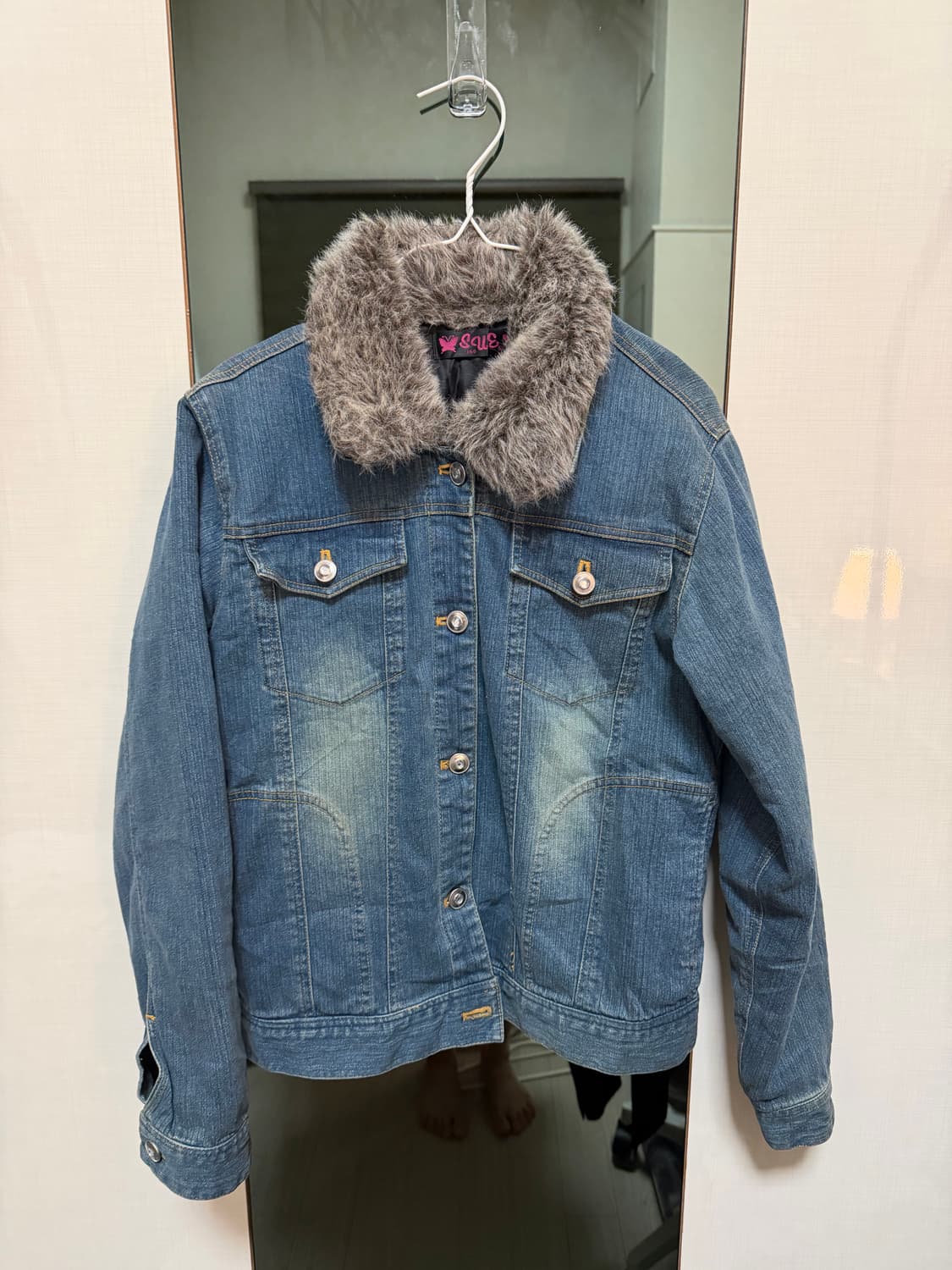 갸루st 퍼 데님 자켓 상품이미지1