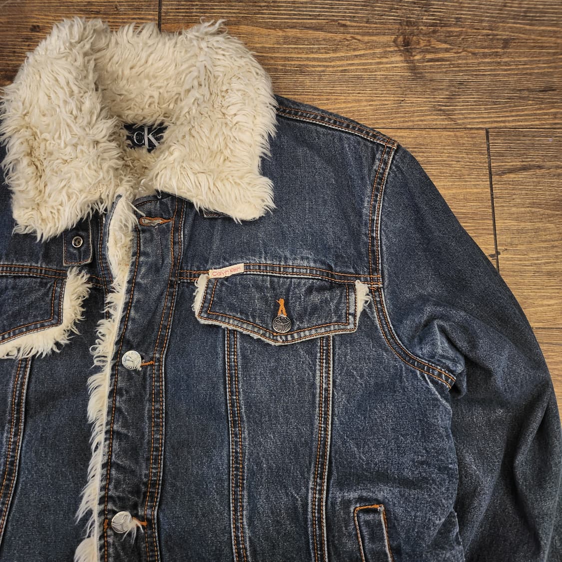 캘빈클라인 양털 트러커 청자켓 M 상품이미지1