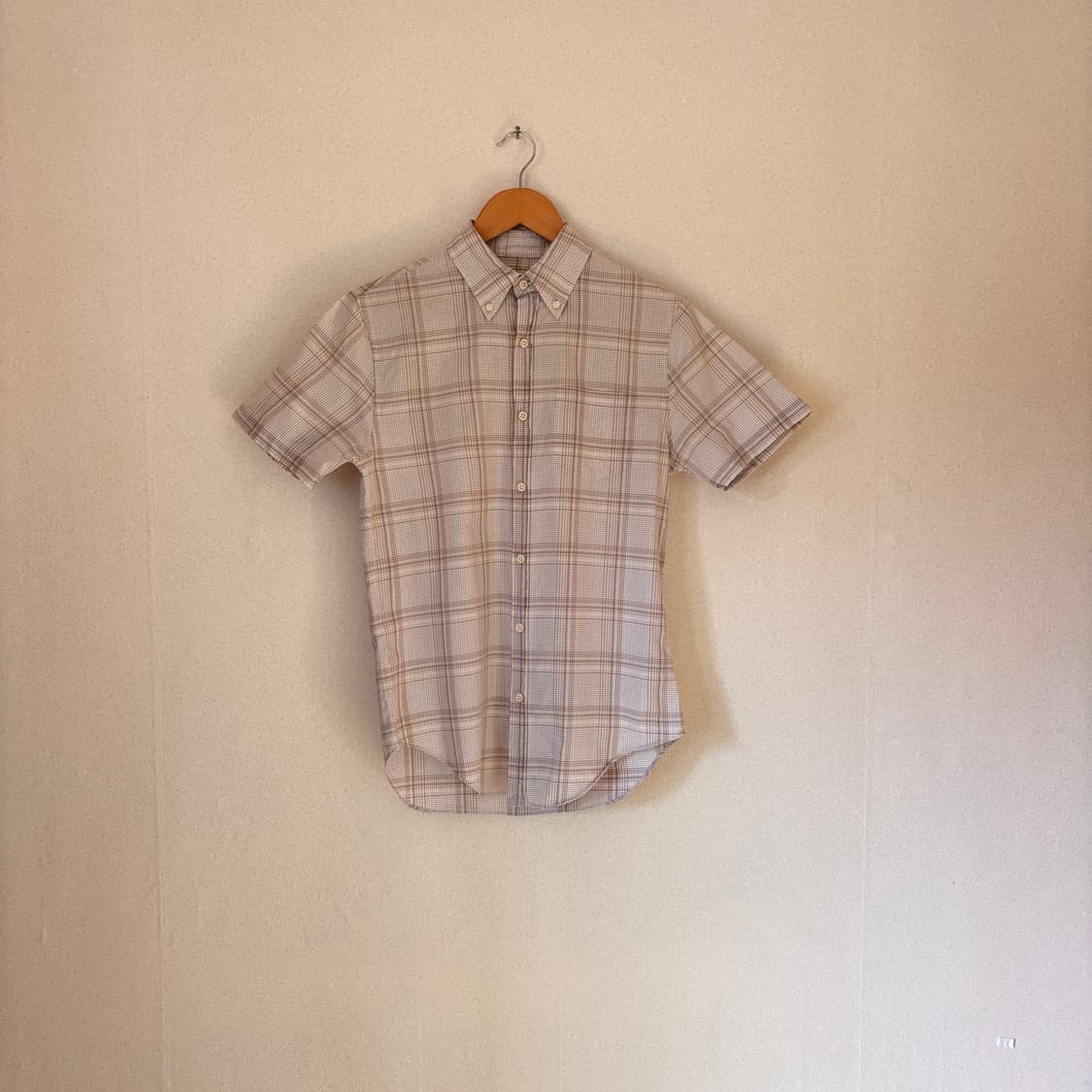 클럽모나코 슬림핏 XS 캐주얼 반팔 셔츠 남방 체크 상품이미지4