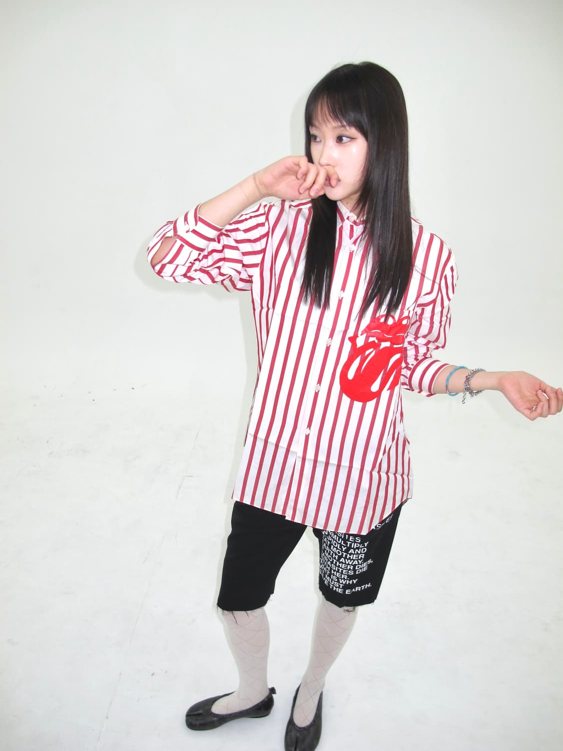 •꼼데가르송 옴므 플러스X롤링스톤즈 SS06 스트라이프 셔츠 상품이미지1
