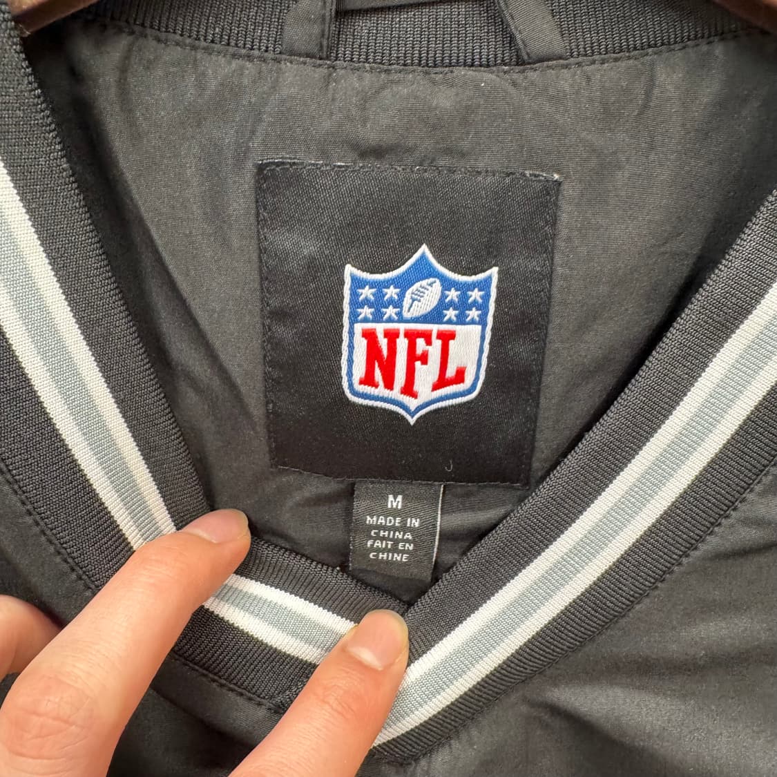 NFL X 레이더스 나일론 조끼 전후면 팀로고 포인트 블랙 상품이미지5