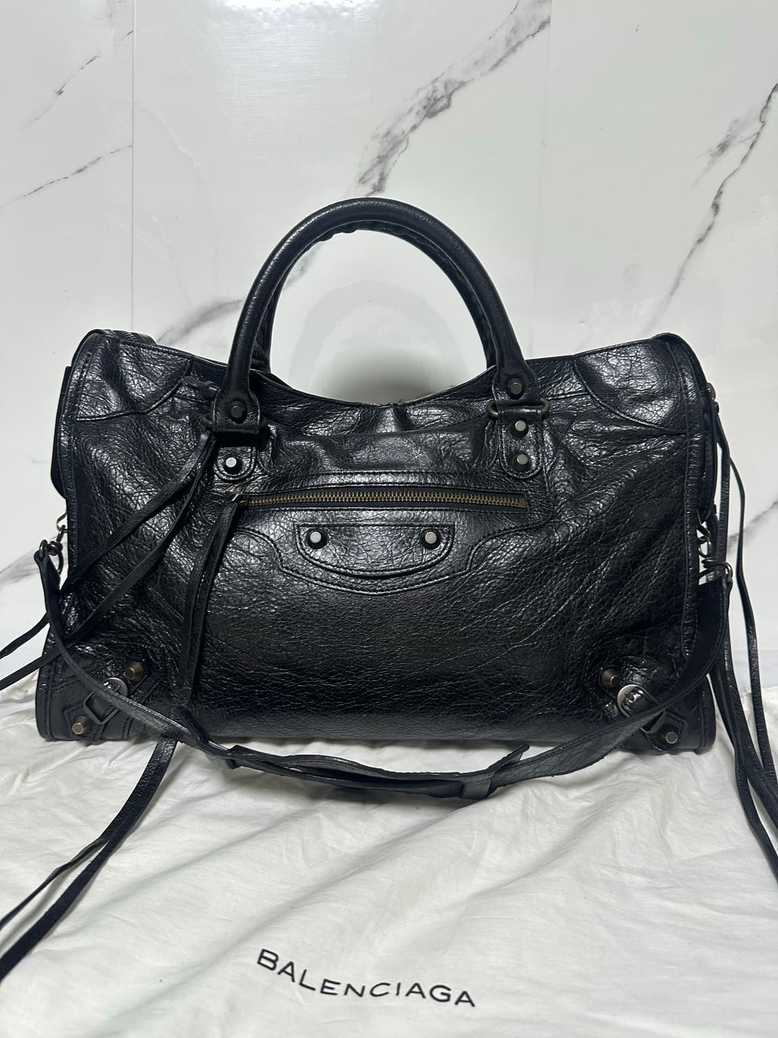 [A+ 정품] 발렌시아가 시티 모터백 미디움 블랙 상품이미지8