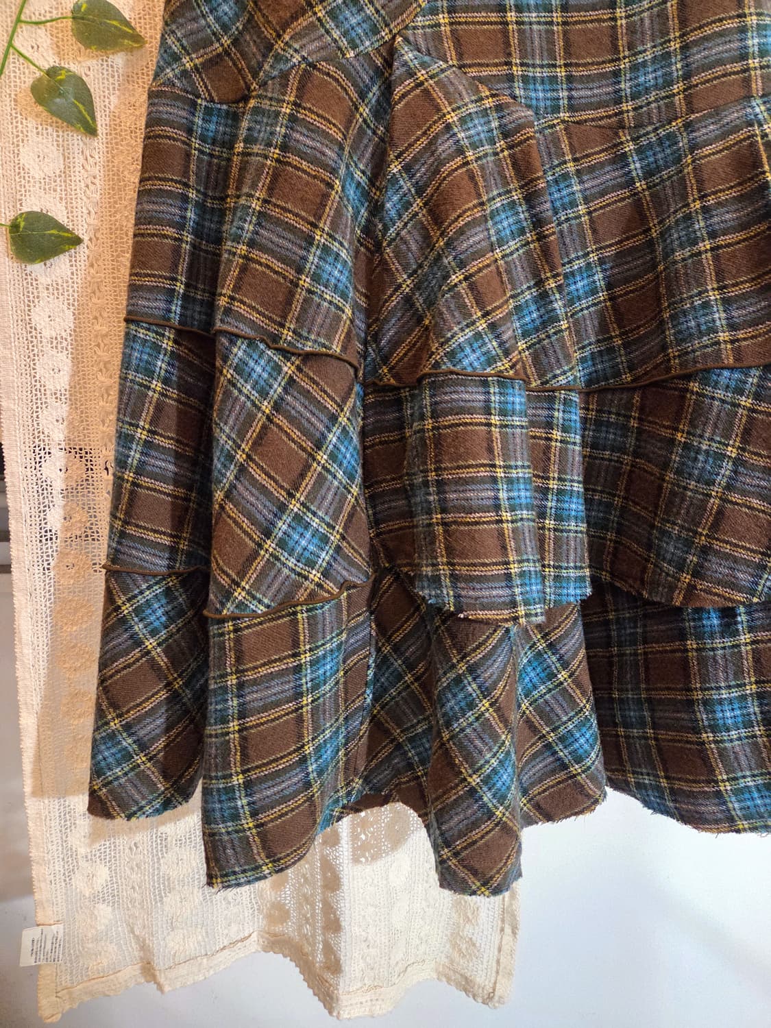 민트초코 울 스커트 상품이미지3