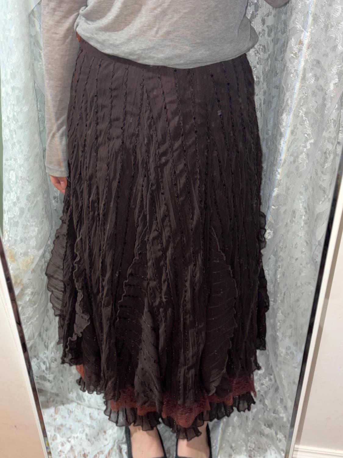 Brown vintage skirt 상품이미지4