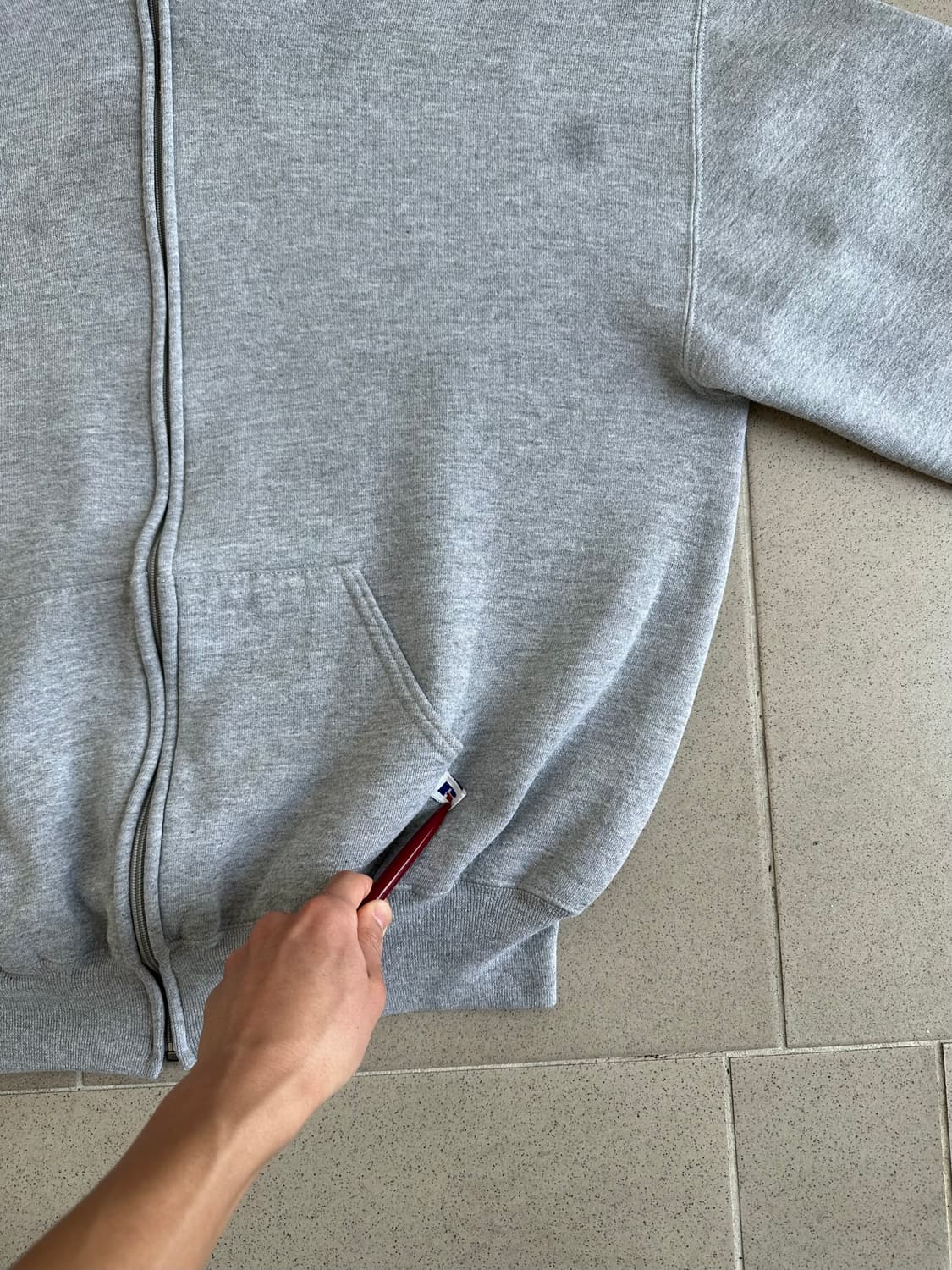 90s 빈티지 러셀 후드집업 그레이 XL USA 상품이미지3