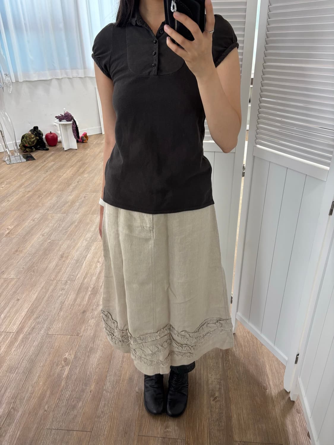 꼼데가르송 린넨프릴 스커트 상품이미지6