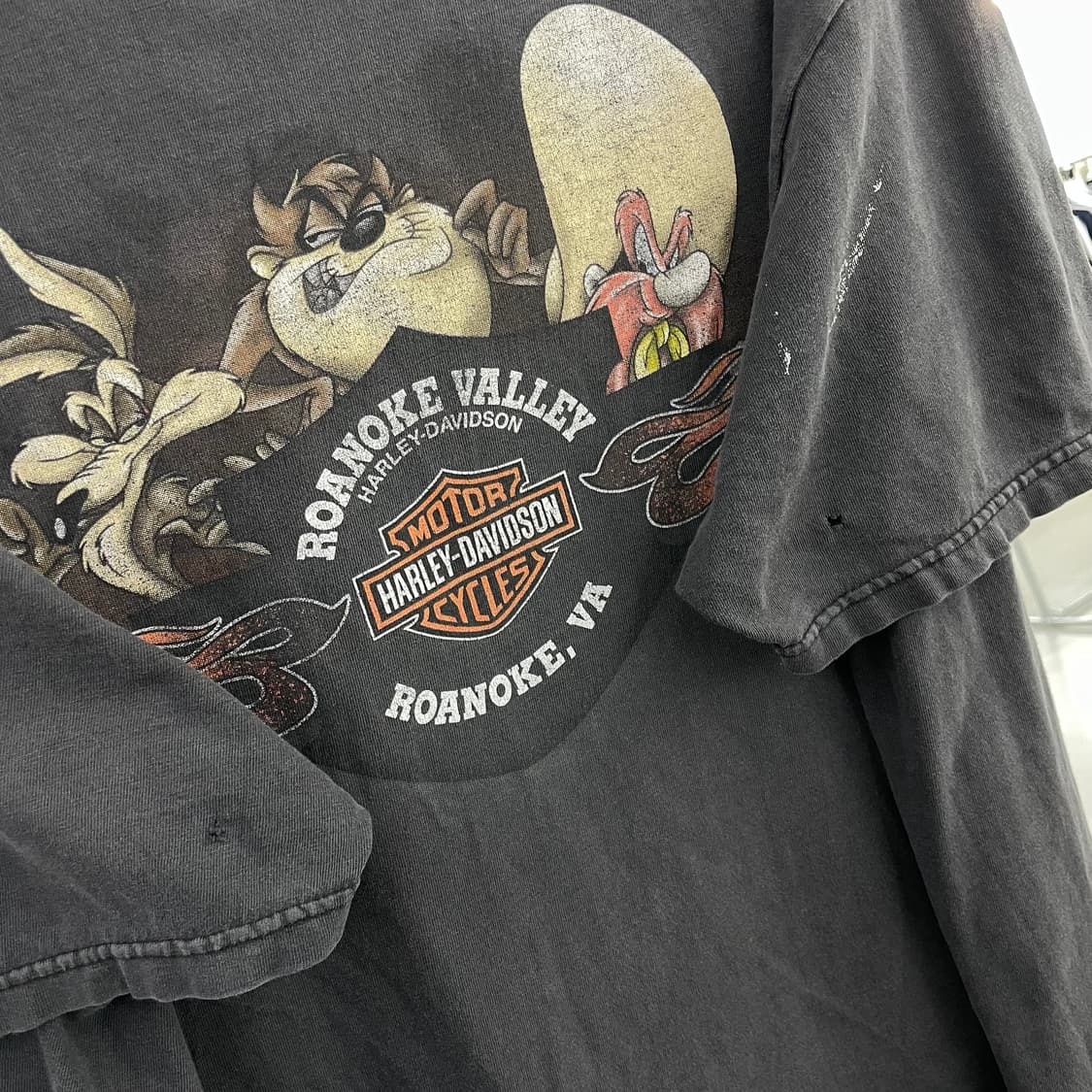 할리데이비슨 00s 루니툰즈 페이딩 빈티지 반팔 티셔츠 상품이미지8