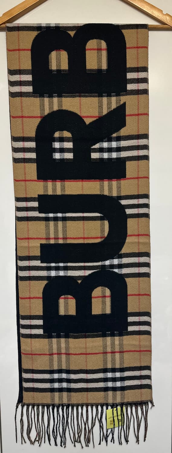 버버리 블랙 캐시미어 머플러 남여공용 상품이미지6