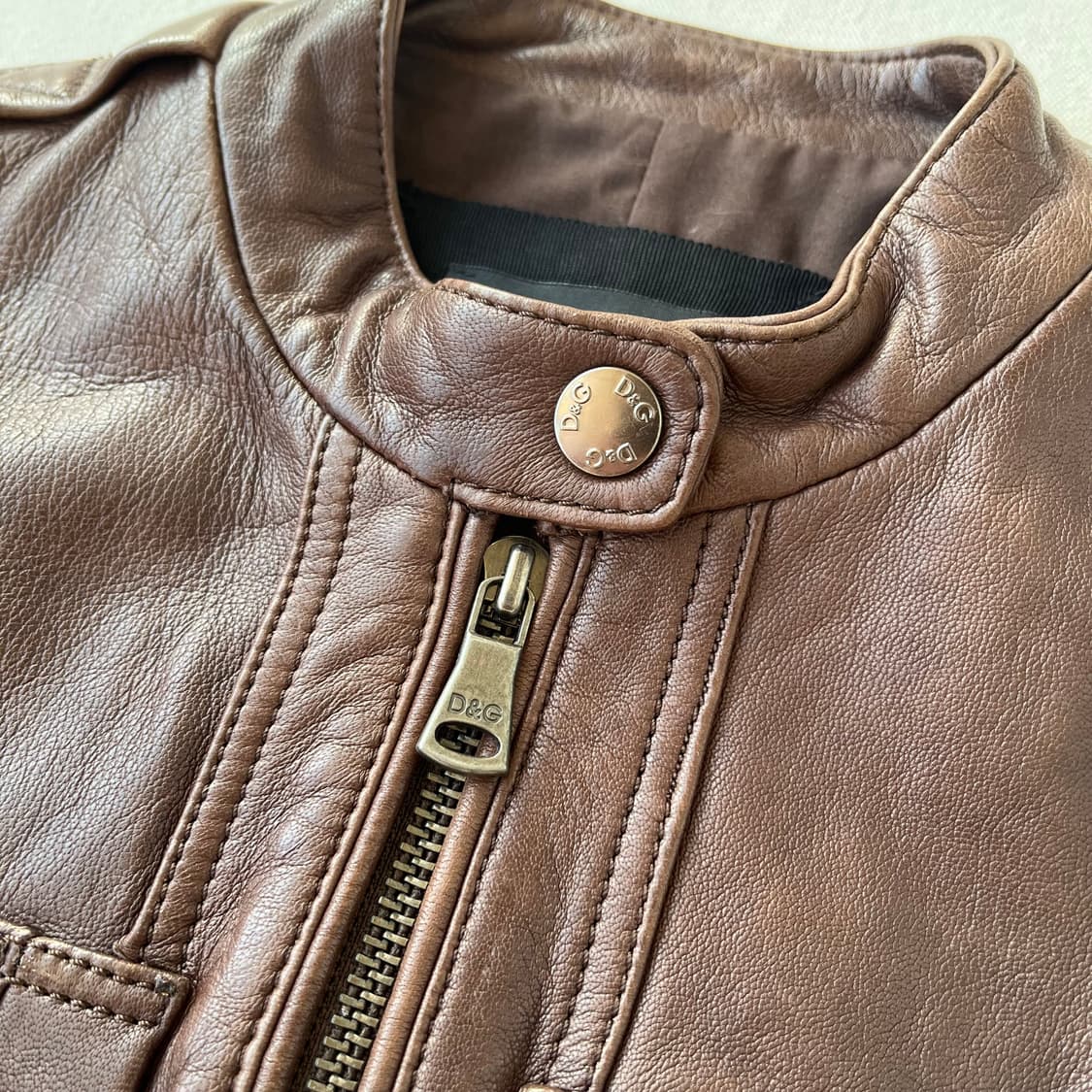 돌체앤가바나 브라운 레더 자켓 상품이미지3