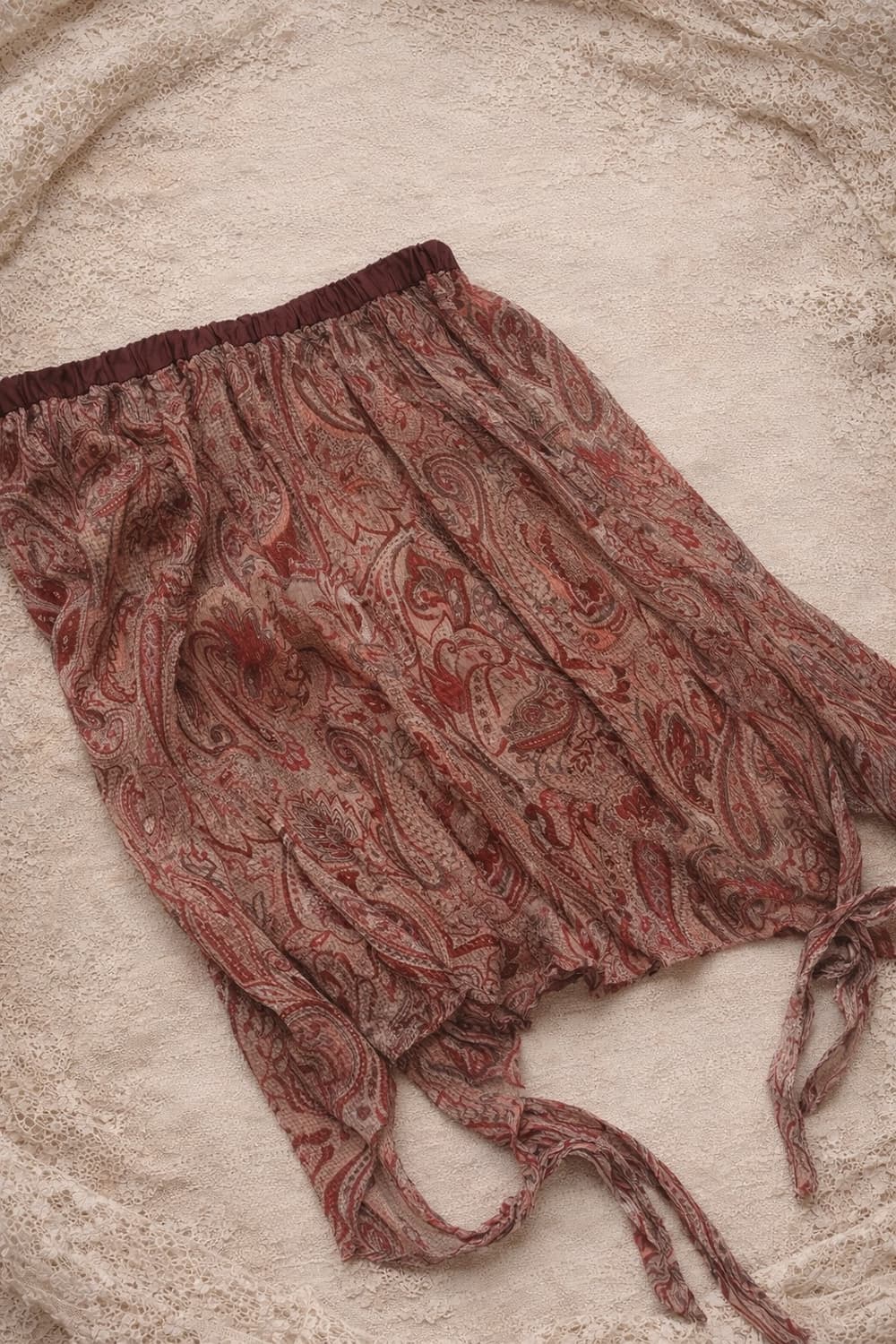 [Nuit et Jour] 일본 빈티지 페이즐리 타이 밴딩 스커트 상품이미지1