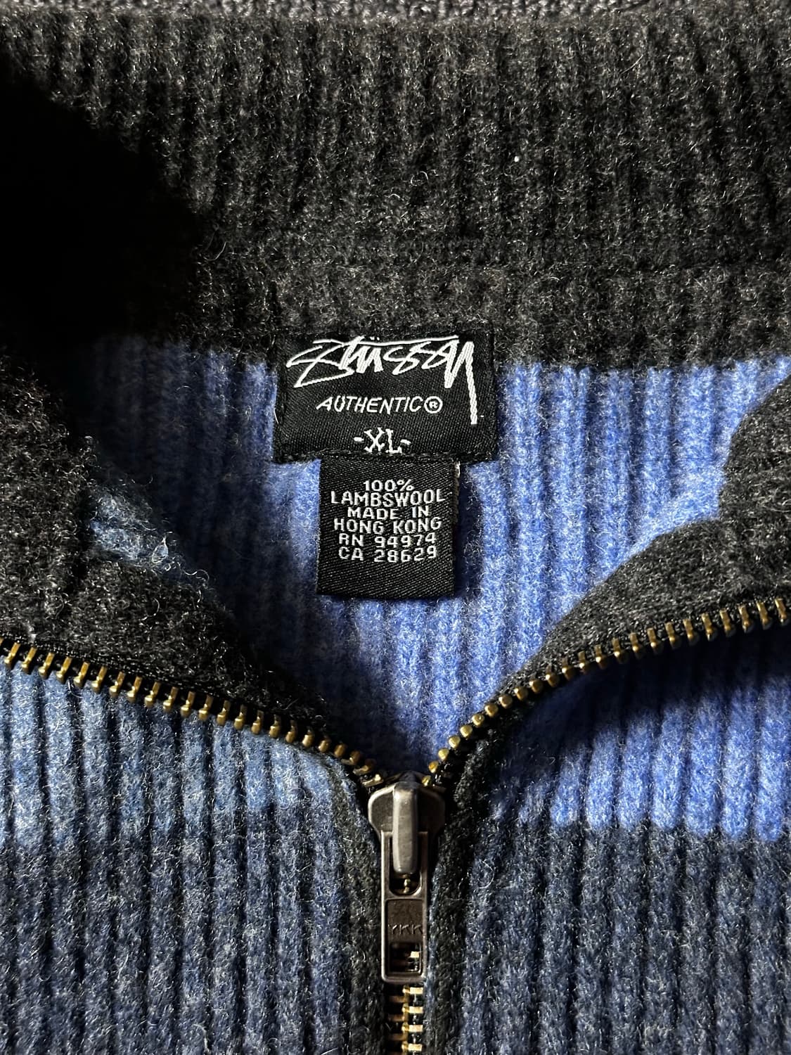 old stussy 올드 스투시 램스울 스트라이프 니트 울 집업자켓 상품이미지4