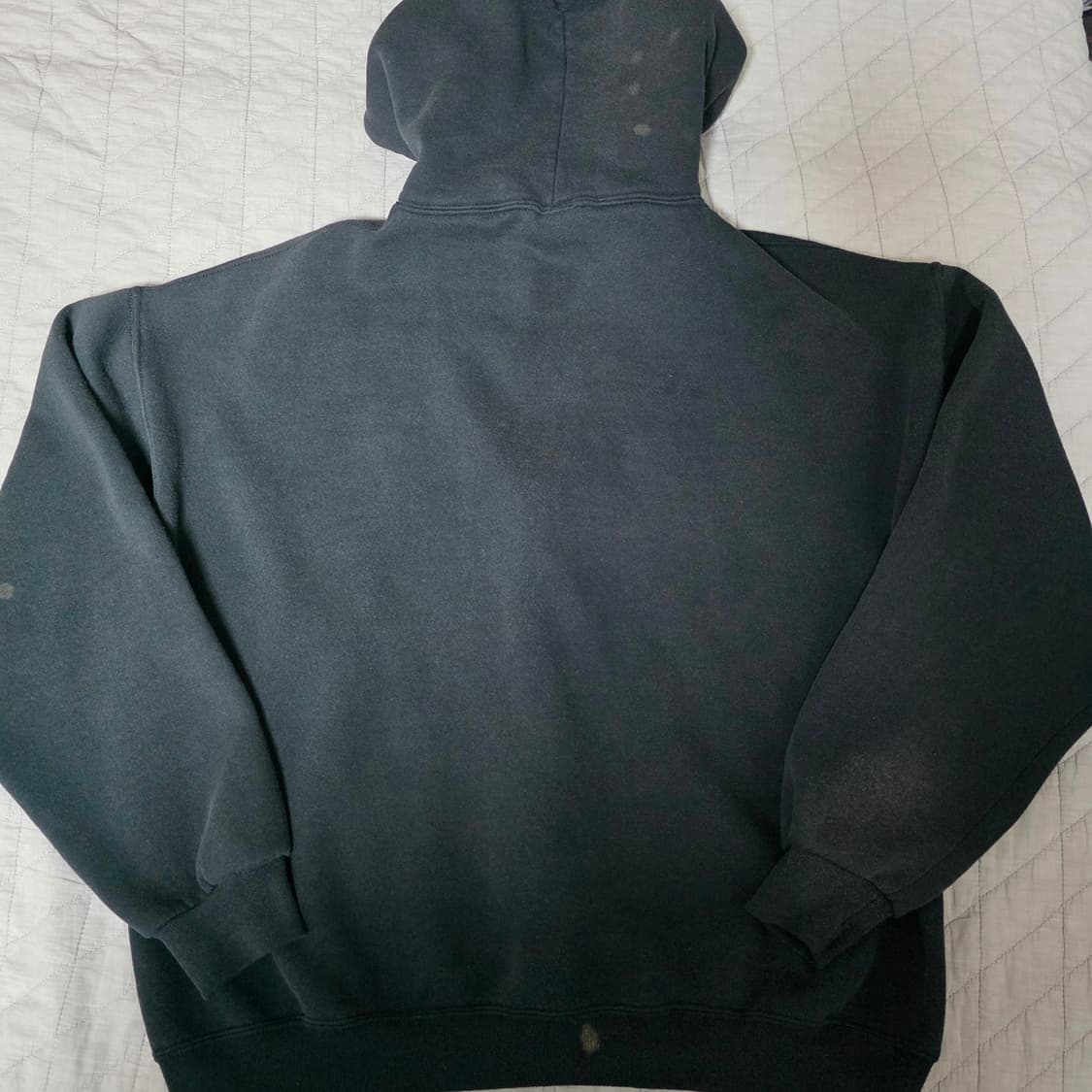 [L] 90s 빈티지 러셀 애슬레틱 후드집업 블랙 ver.블리칭트래쉬드 상품이미지5