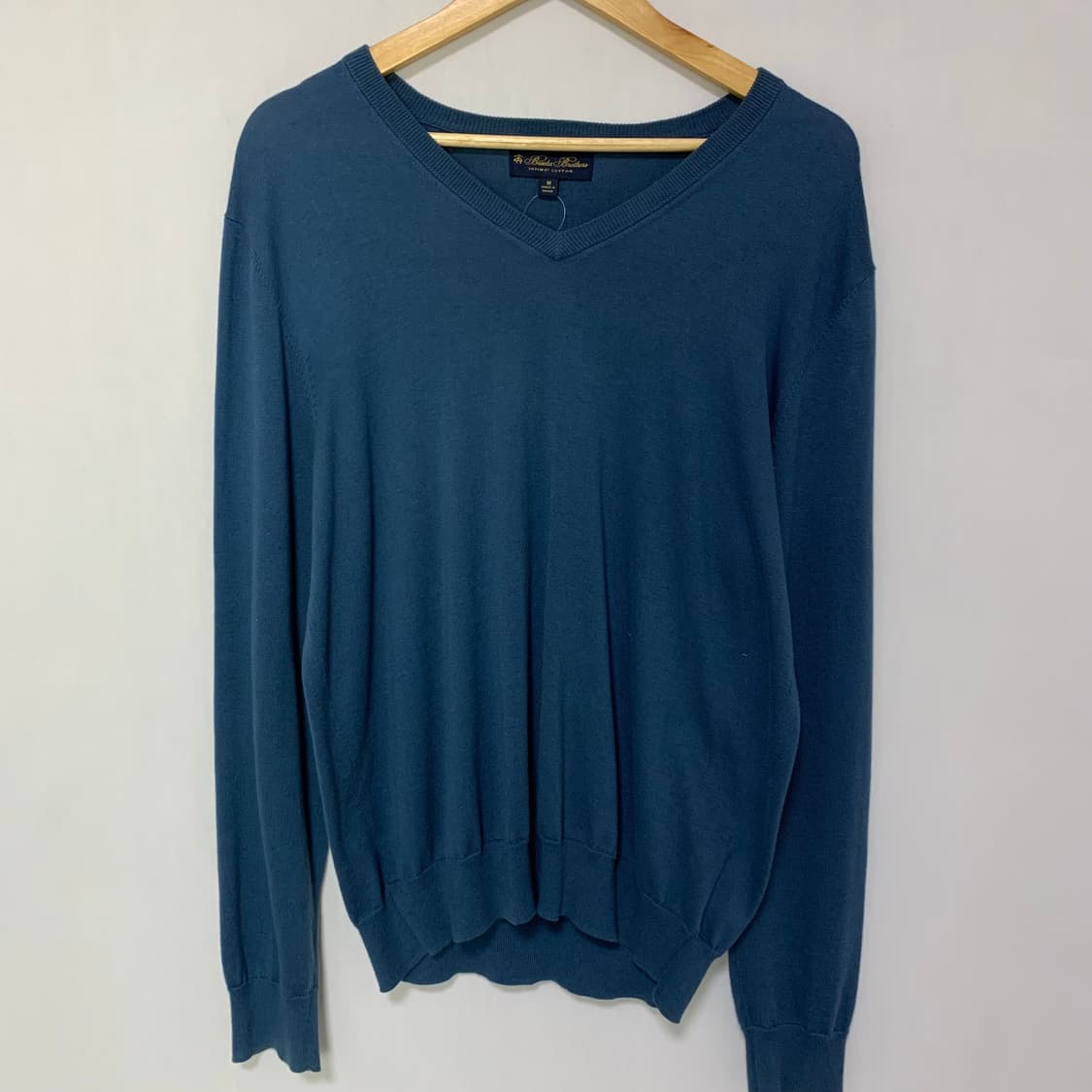 브룩스브라더스 브이넥 니트 빈티지 블루 M 상품이미지2