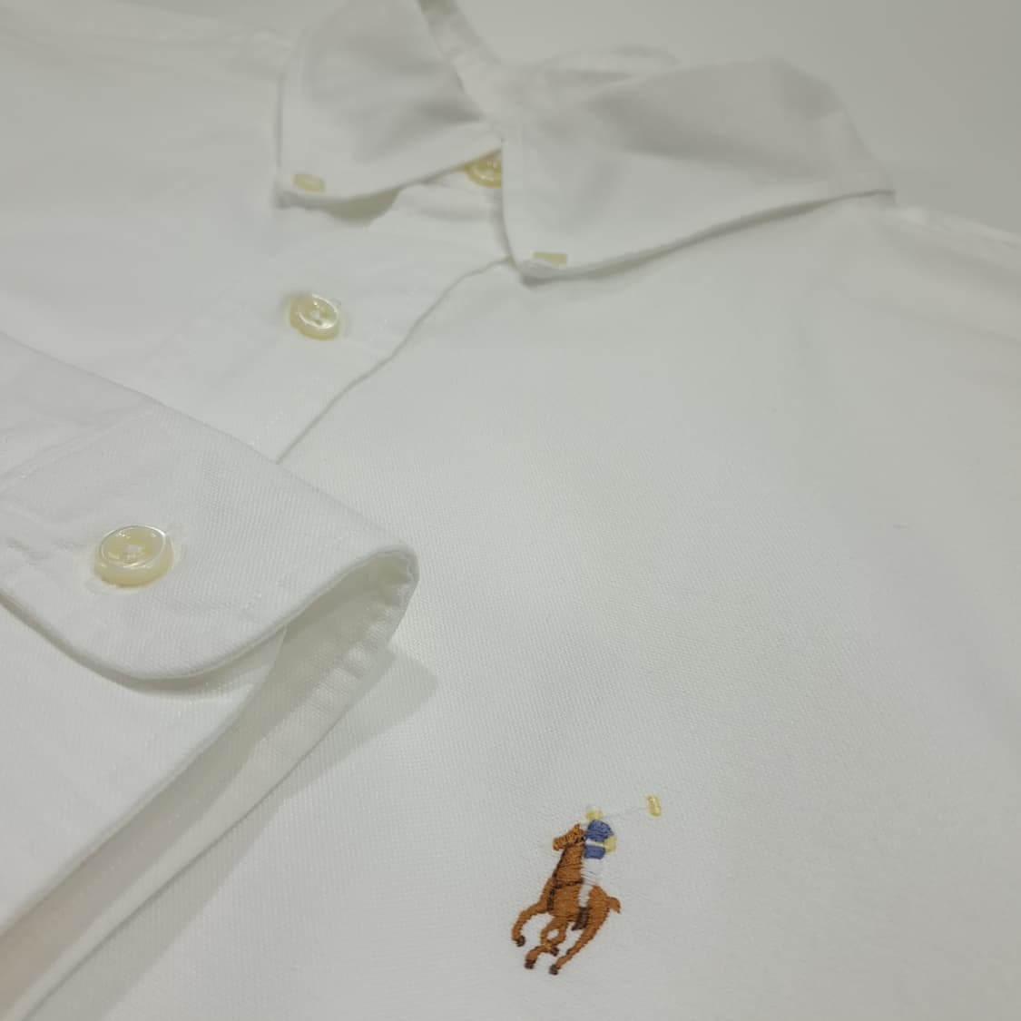 CL468 2XL 폴로 90s 코튼 멀티포니 화이트 셔츠 남방 상품이미지4