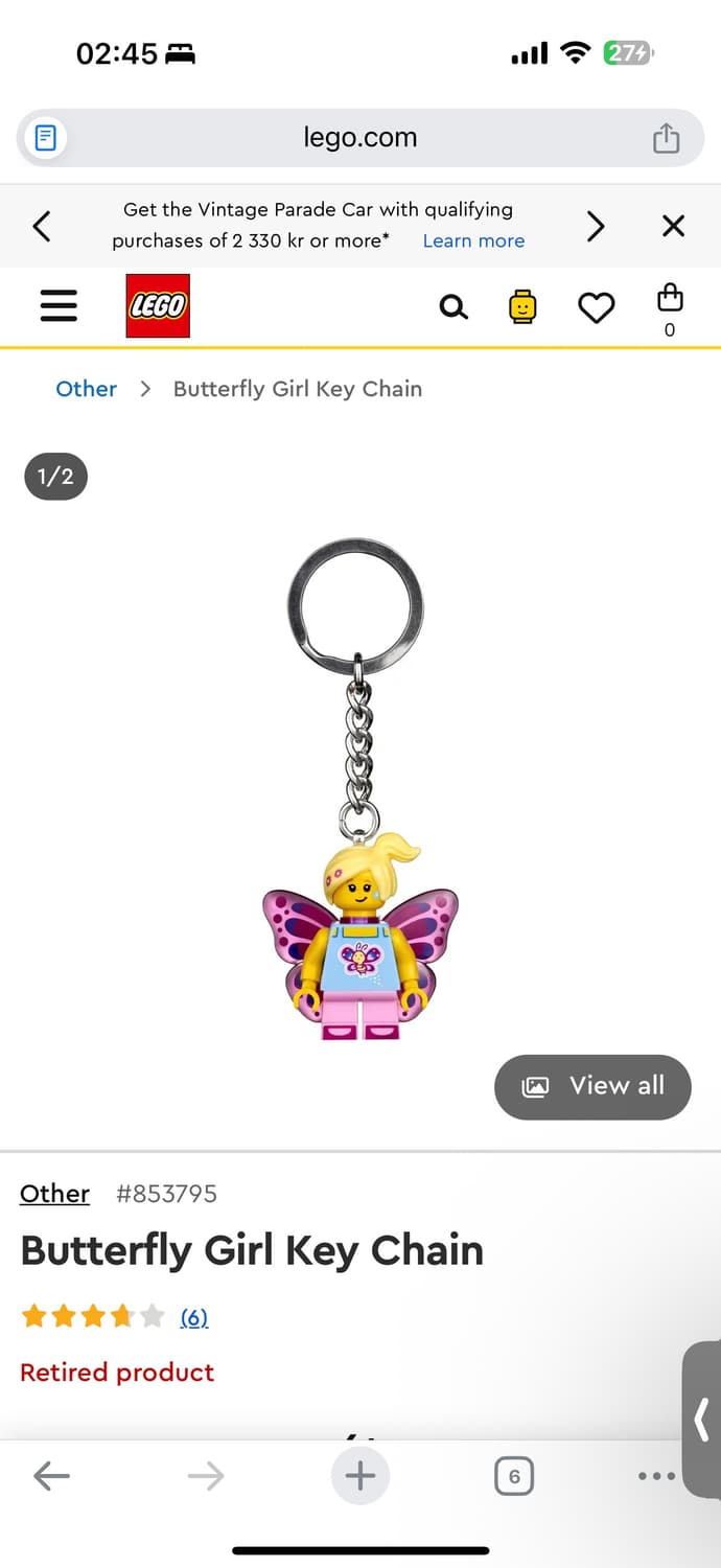[정품새상품] 레고 버터플라이 걸 키링 키체인 참 핸드폰줄 상품이미지8
