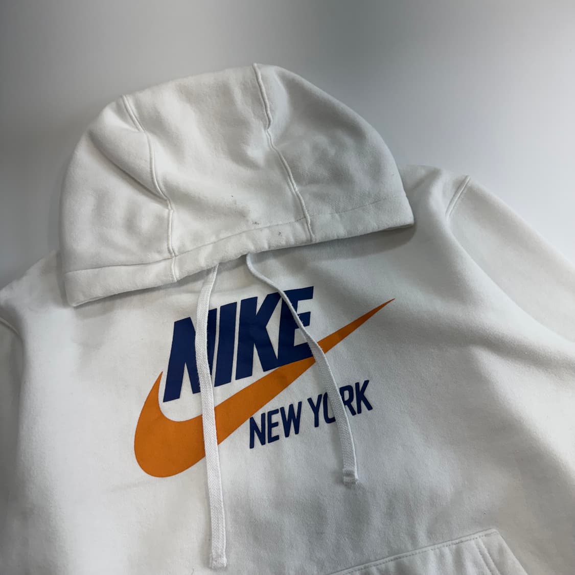 Nike 나이키 블루 로고 화이트 기모 후드티 상품이미지4