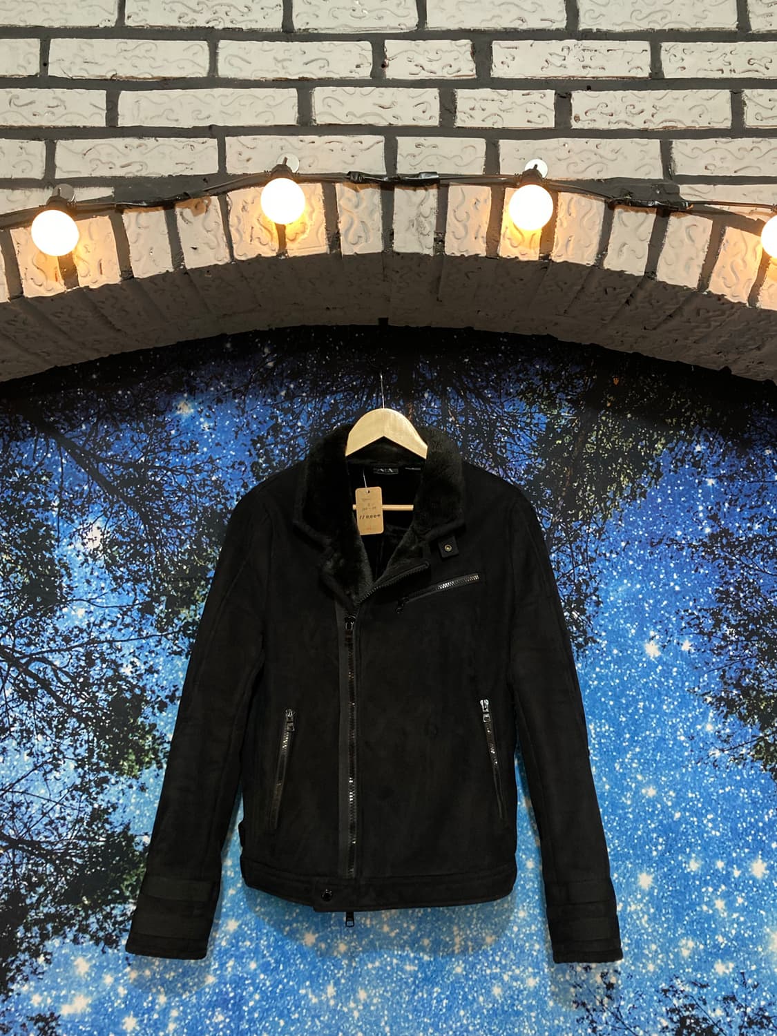 ⚜️이르마니 익스체인지 투웨이 포우 퍼 바이커 재킷 상품이미지1