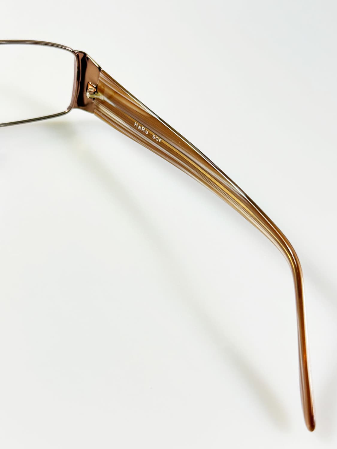 HARU 슬림 스퀘어 엠버 브라운 메탈 프레임 빈티지 안경 상품이미지6