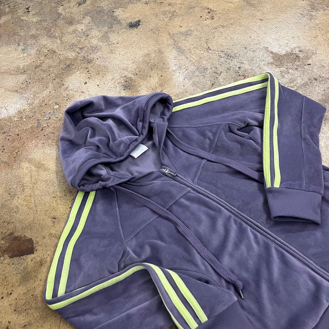 아디다스 퍼플 레몬 벨벳 브이넥 후플 후드집업 85 상품이미지1