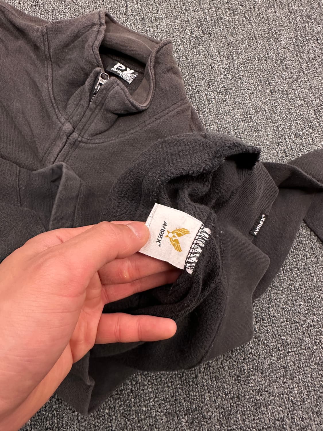 M) 아비렉스 스웻 집업 저지 차콜  상품이미지9