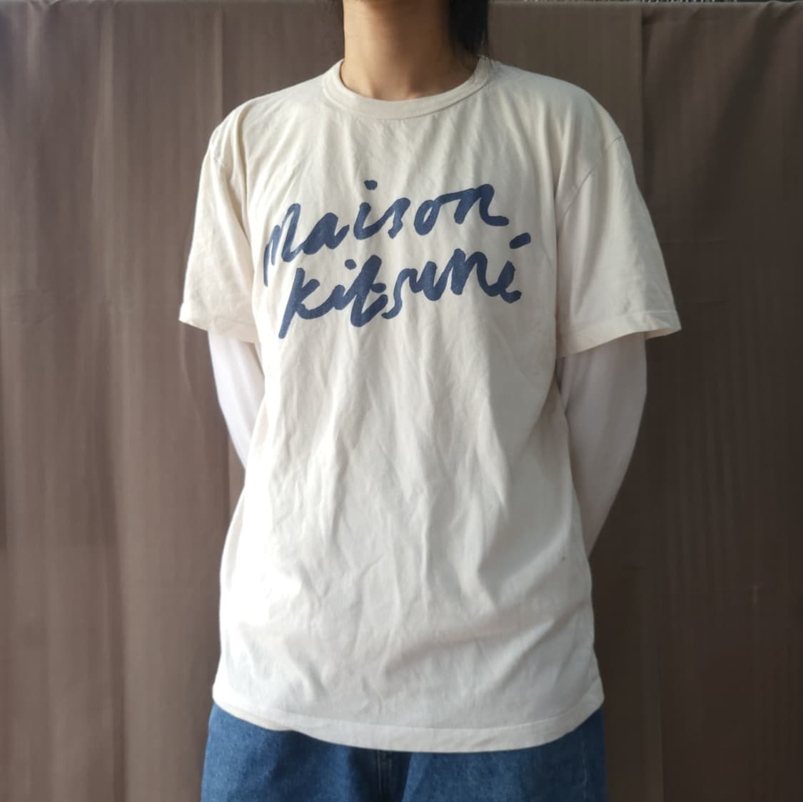 메종키츠네 핸드라이팅 티셔츠 상품이미지1