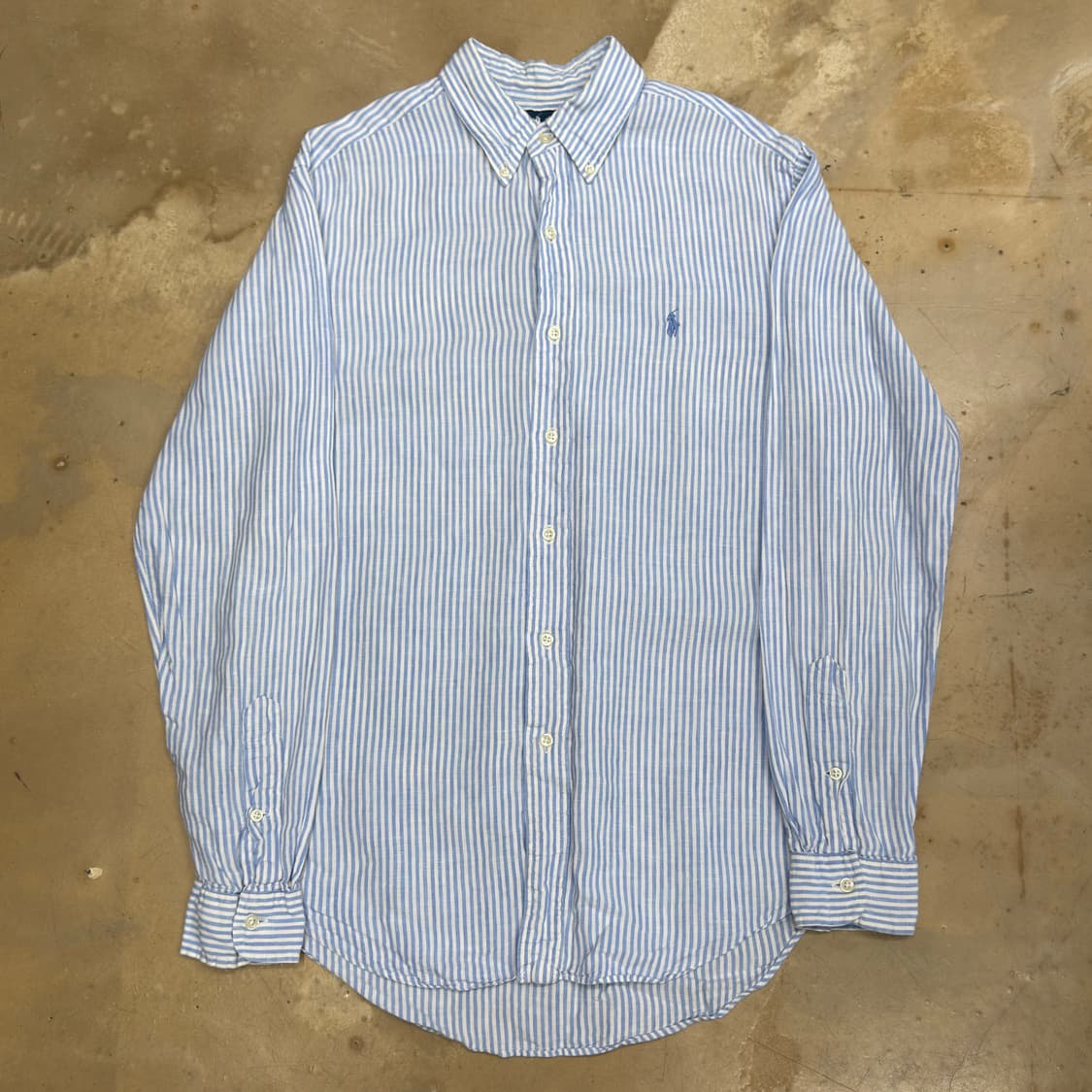 M 폴로랄프로렌 스카이블루 스트라이프 린넨 셔츠 상품이미지2