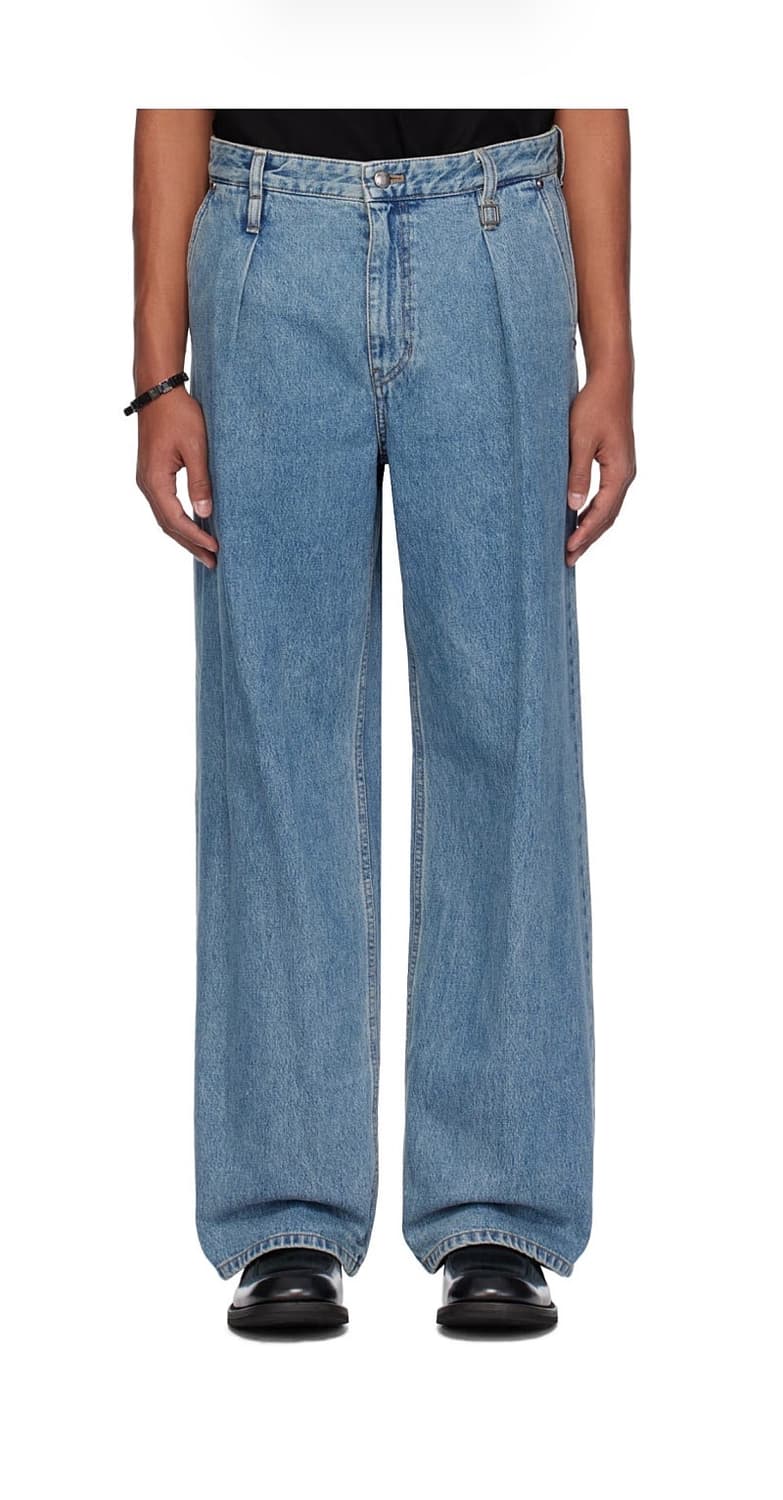 우영미 24fw 원턱 세미와이드 청바지 48(32)사이즈 판매  상품이미지3