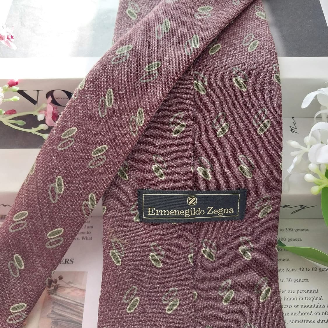 제냐 울&코튼&실크 브라운 패턴 넥타이 9.8cm A+등급 K1885
 상품이미지6