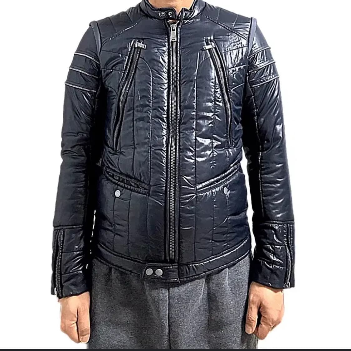 DIESEL 지퍼 디테일 라이더 경량 패딩 상품이미지1