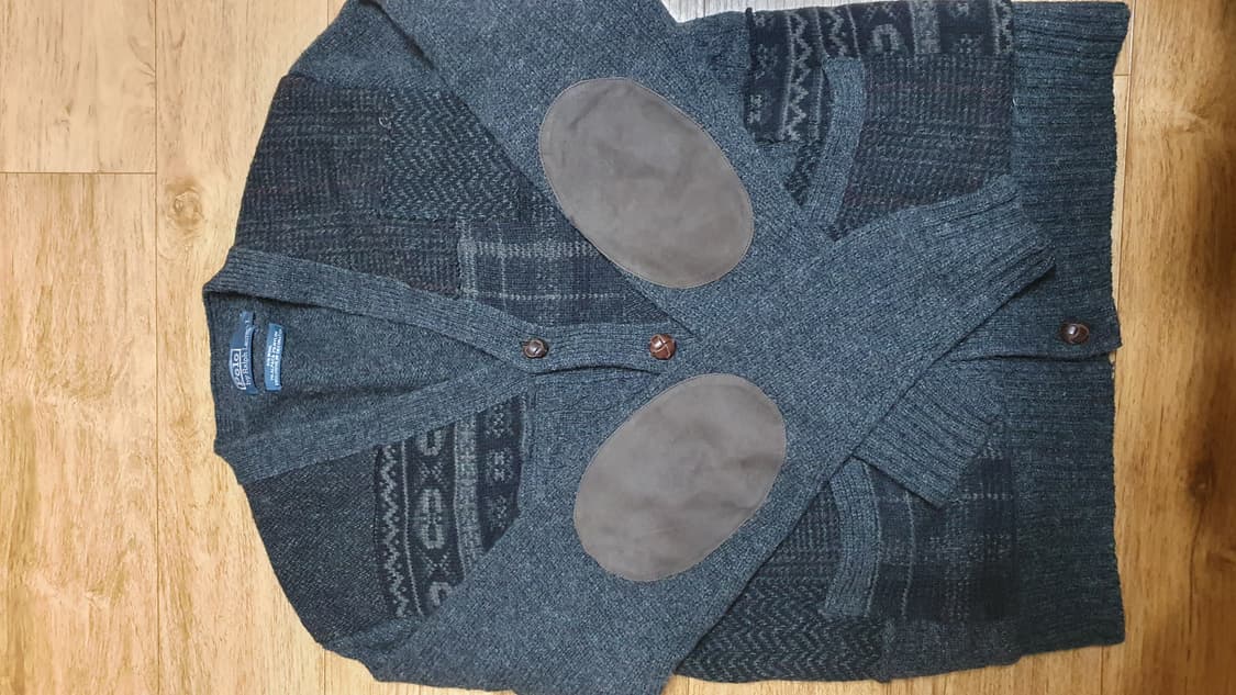 폴로 패치워크 스웨트 가디건 상품이미지2