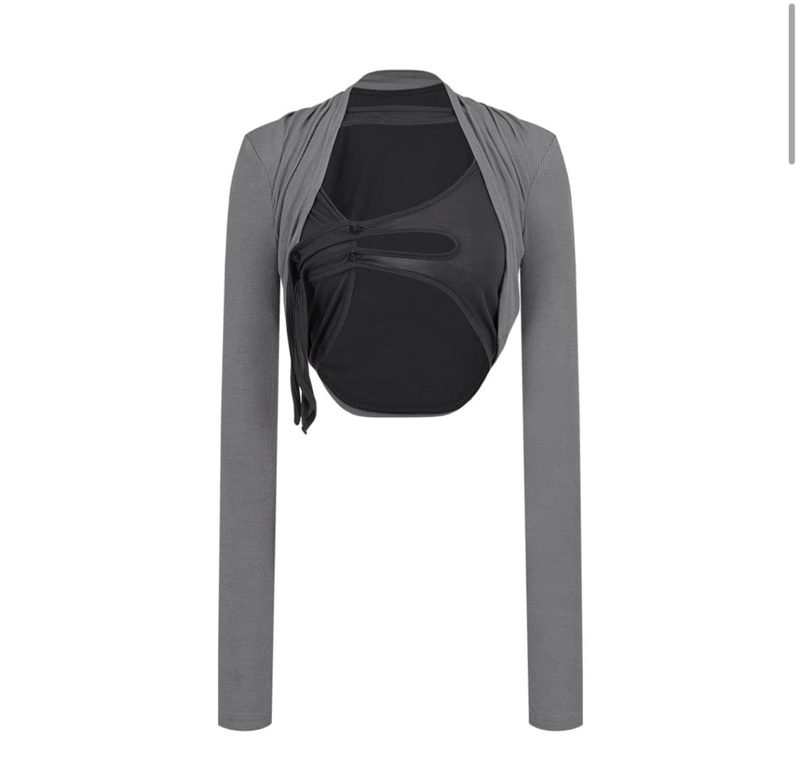 카시코 볼레로 가디건 차콜 상품이미지1