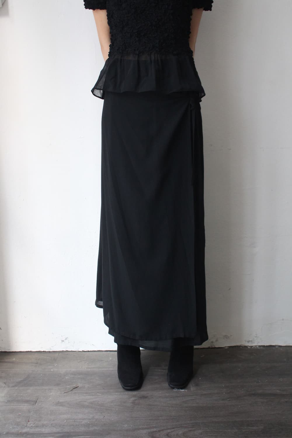 블랙 롱 스커트  상품이미지3