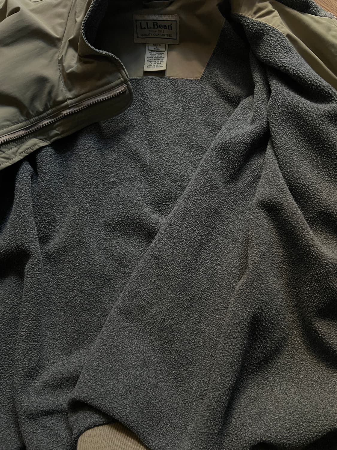 [L]엘엘빈 USA 플리스 라이닝 베이지 웜업 자켓 상품이미지6