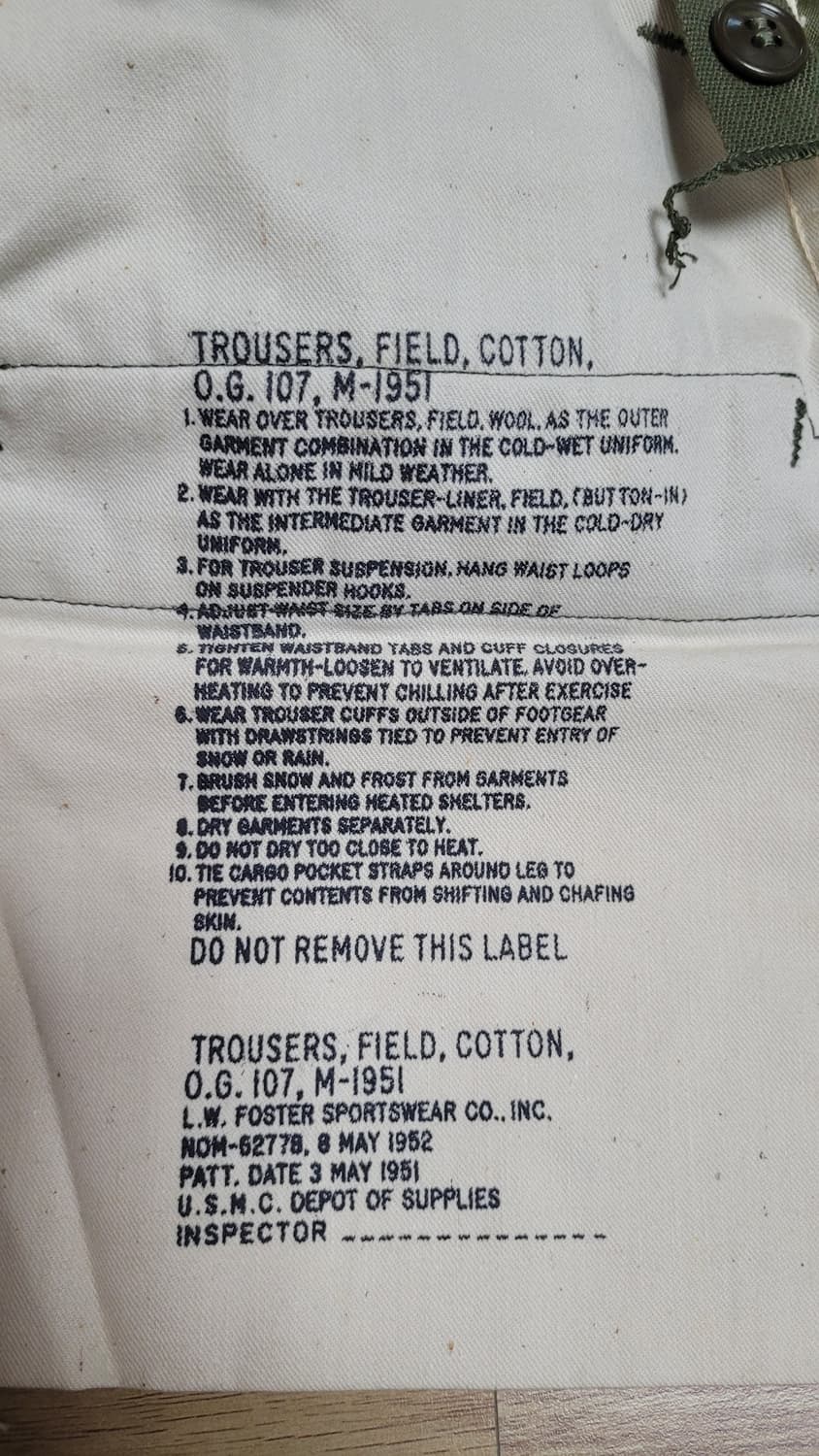 50s US M-51 Field Pants 데드스탁 상품이미지3