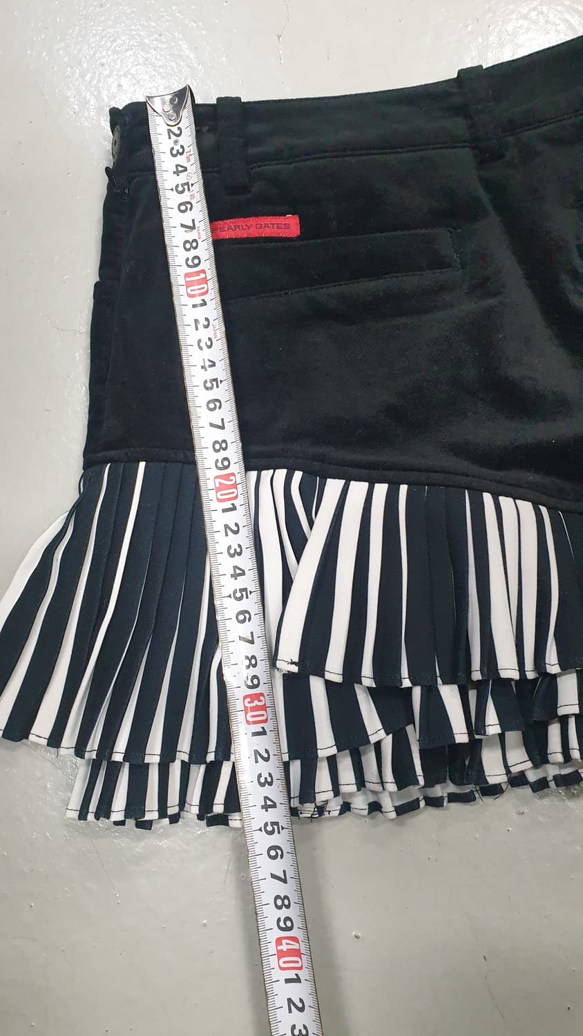 파리게이츠 블랙 벨벳 스트라이프 프릴치마0사이즈 상품이미지3