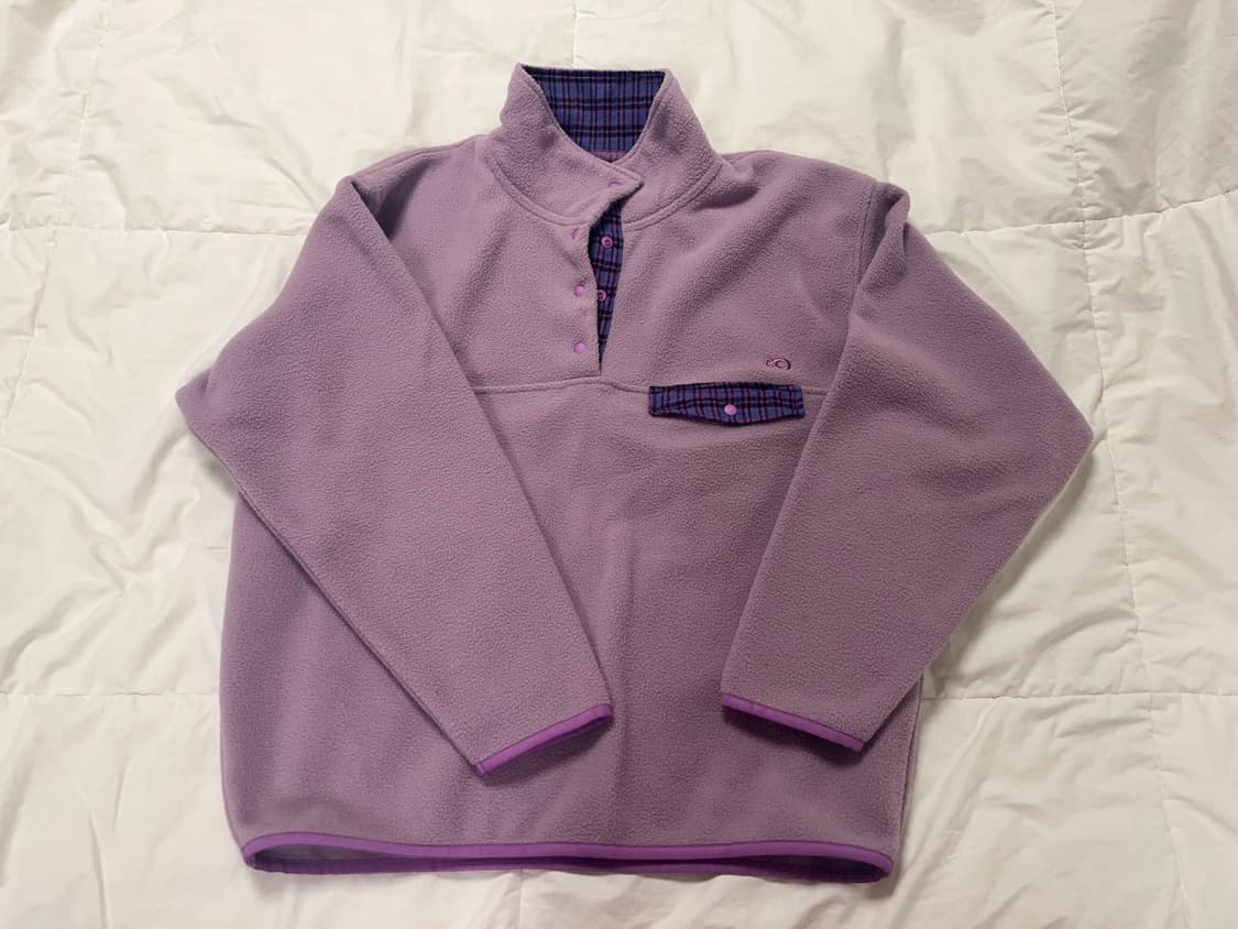 엔조블루스 레트로 스냅 플리스 아노락 Lavender 상품이미지1