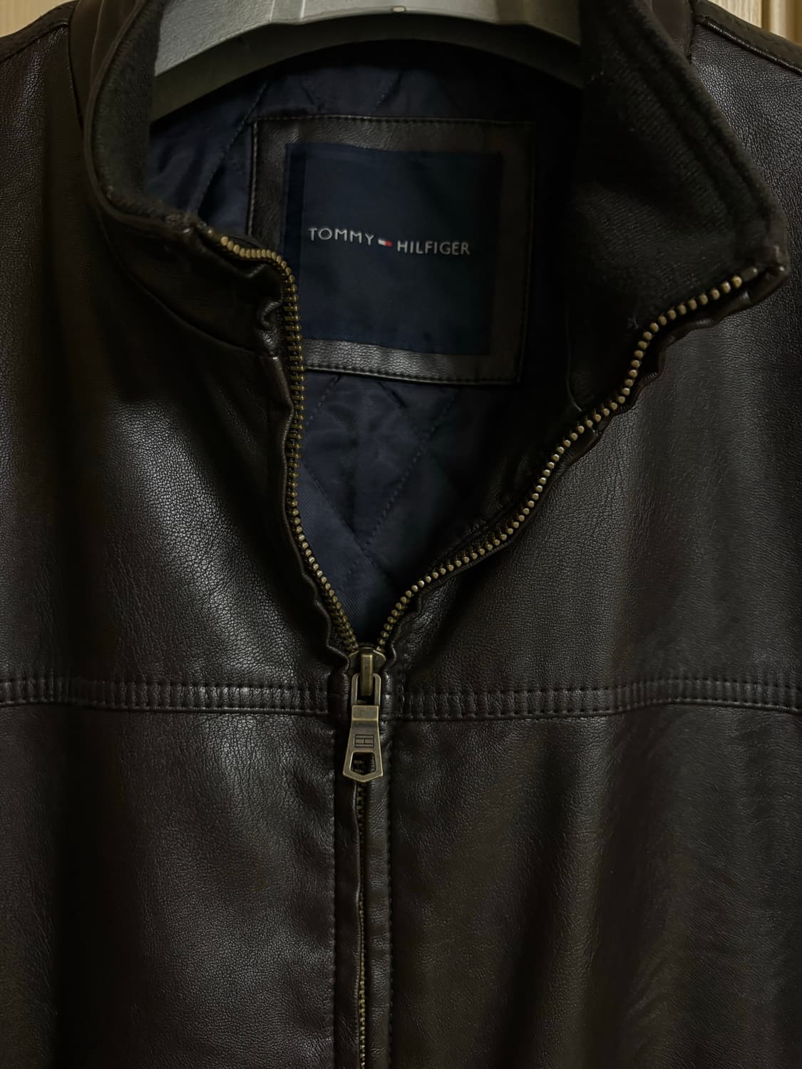 Tommy Hilfiger leather jacket deep brown 상품이미지2