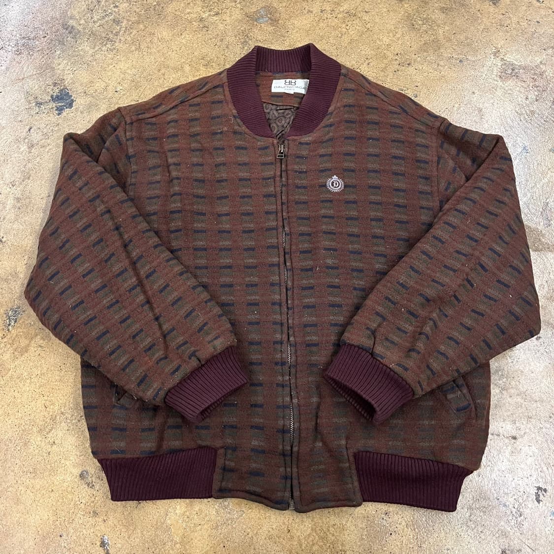 [정품] 발렌시아가 브라운 버건디 패턴 집업 자켓 b19 상품이미지2