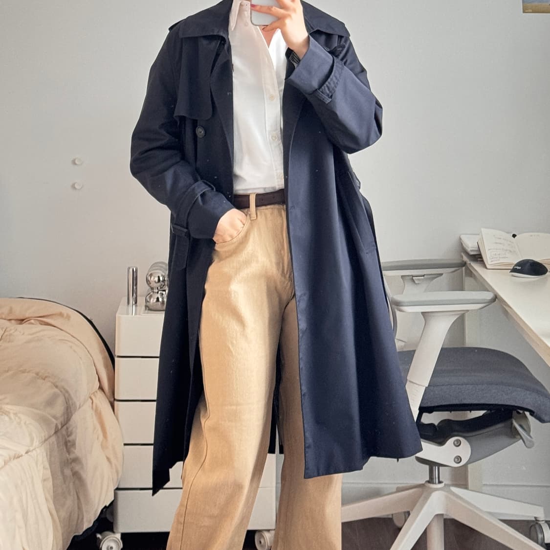 비지트인뉴욕 트렌치코트 _ 네이비 상품이미지2
