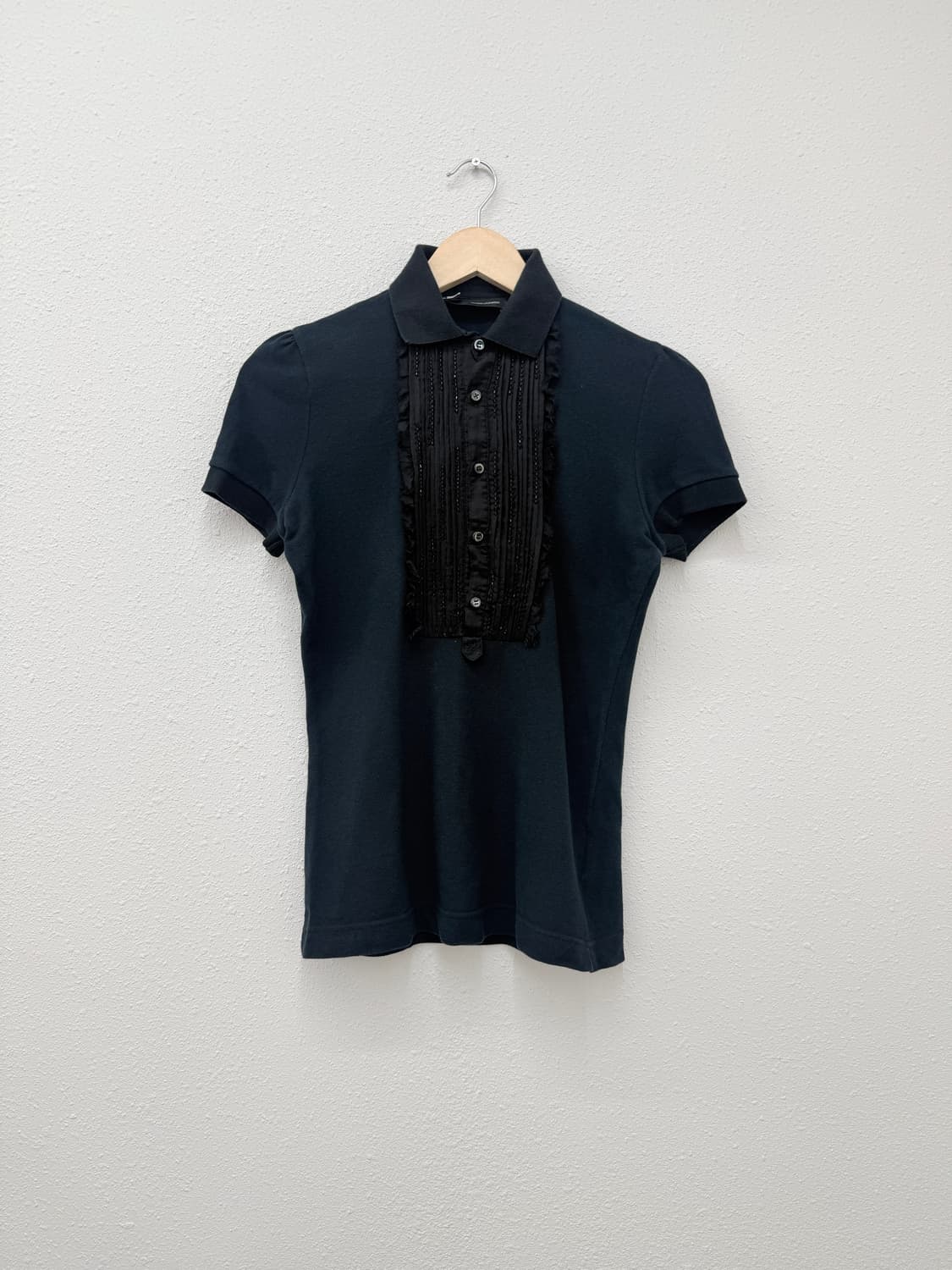 빈티지 Dsquared2 블랙 프릴 비즈 블라우스 상품이미지2