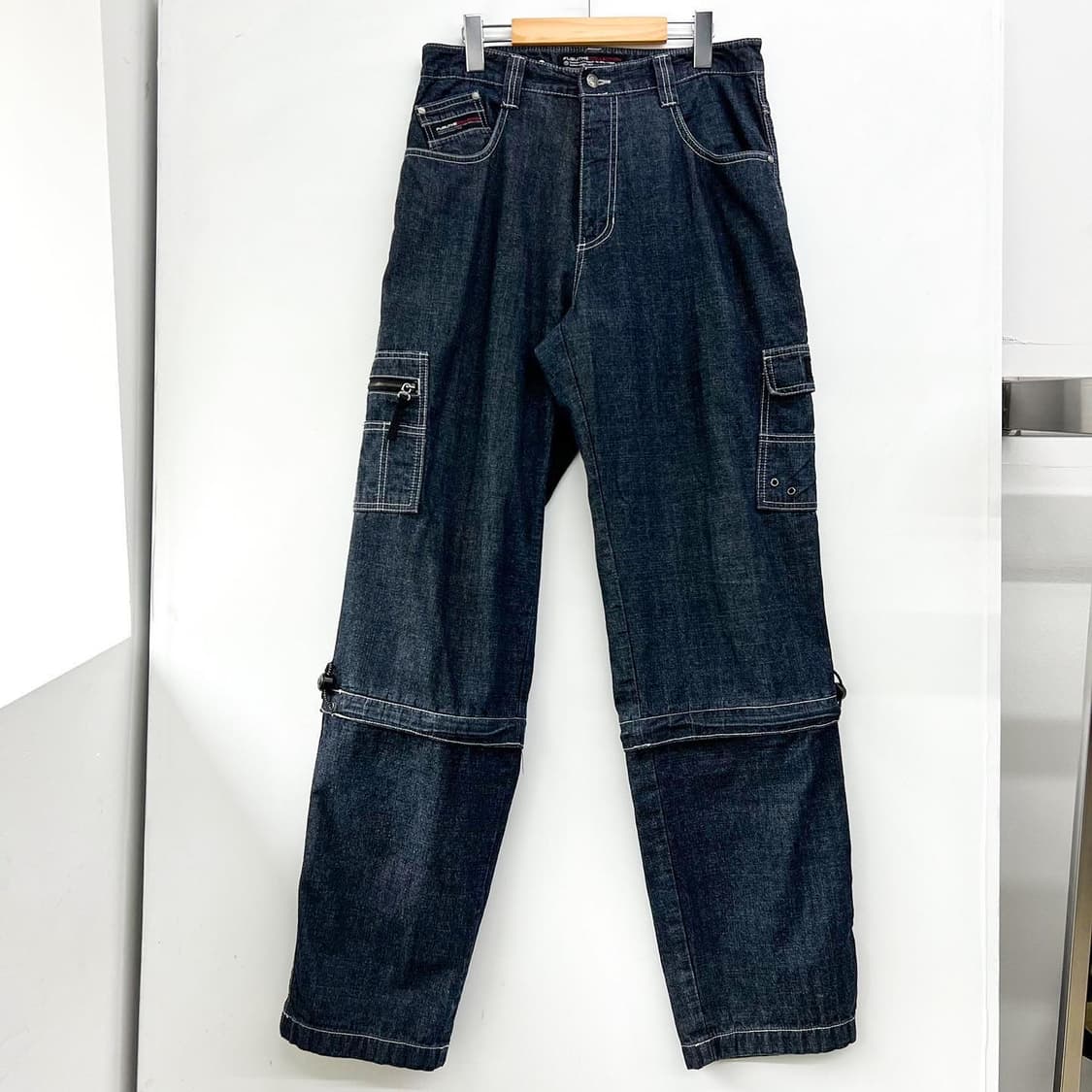 푸부 컨버터블 트랜스 폼 데님 포켓 카고 팬츠 상품이미지4