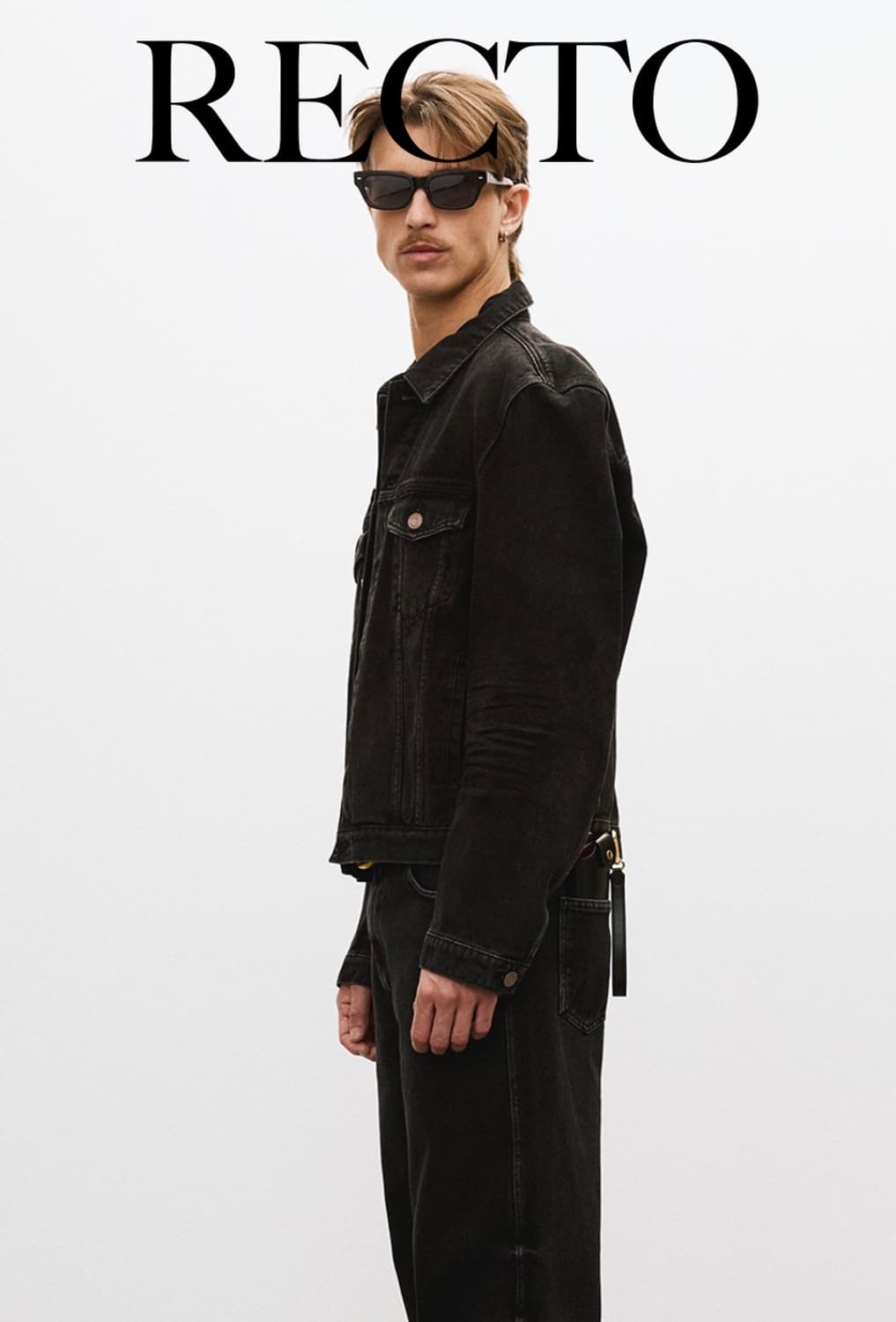 [L] 렉토(RECTO) 빈센트 데님 자켓 - 블랙/워싱블랙 (S급) 상품이미지3