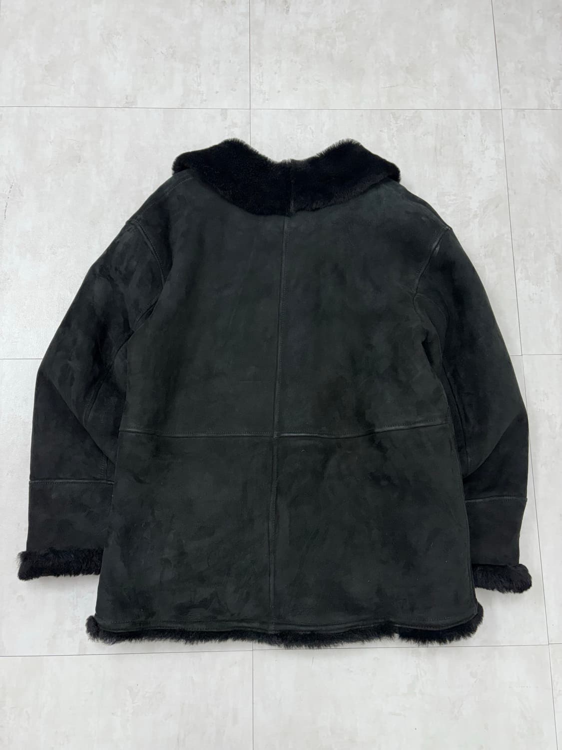 블랙 양가죽 스웨이드 무스탕 코트 #82 상품이미지8