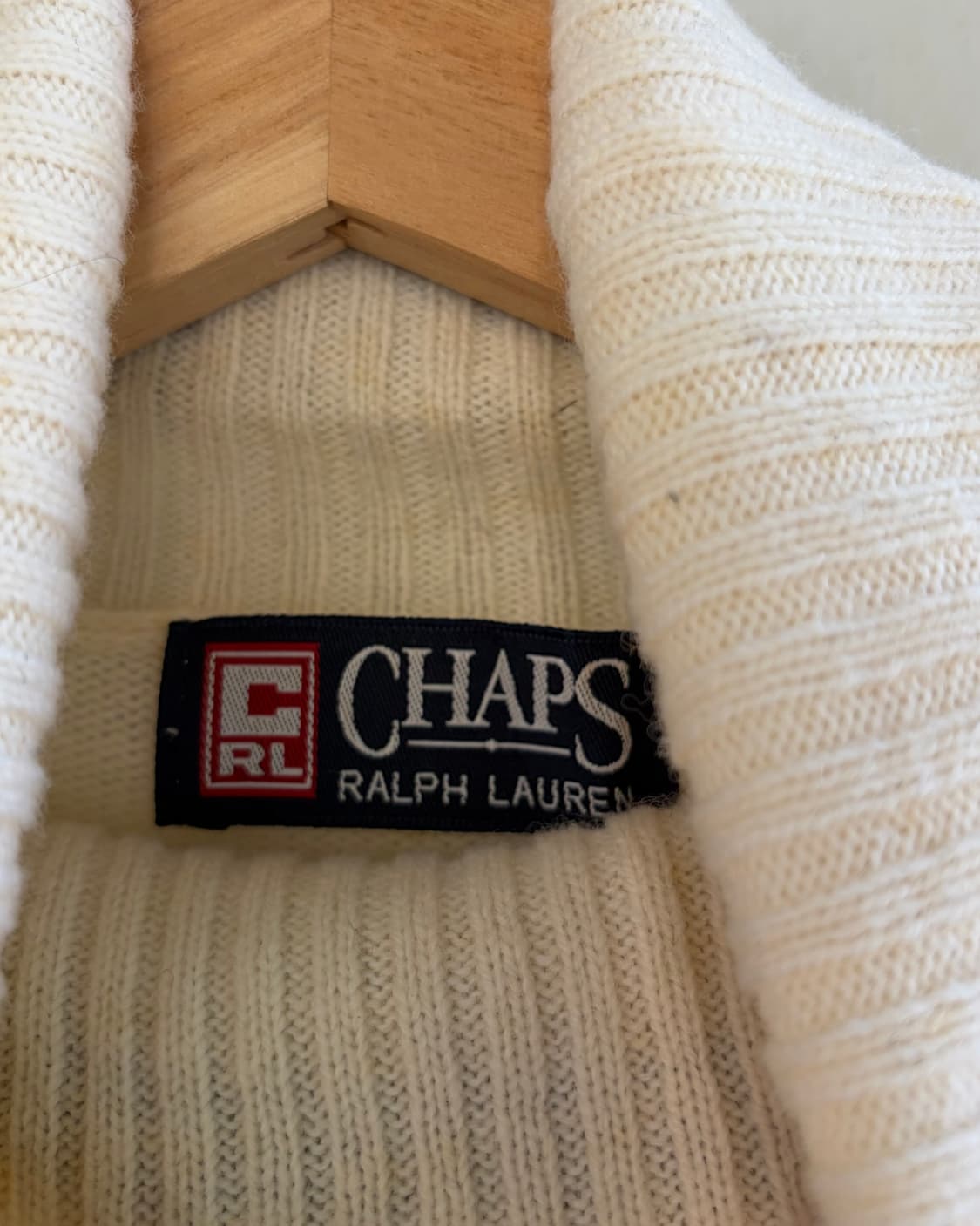 챕스 랄프로렌 아이보리 네이비 니트 상품이미지2