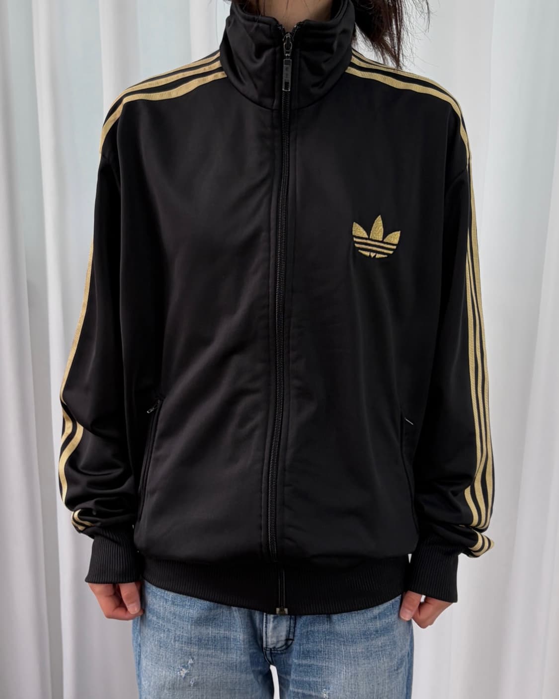 [M-L]아디다스 구형 파이어버드 검골 골드 트랙탑 져지 상품이미지3