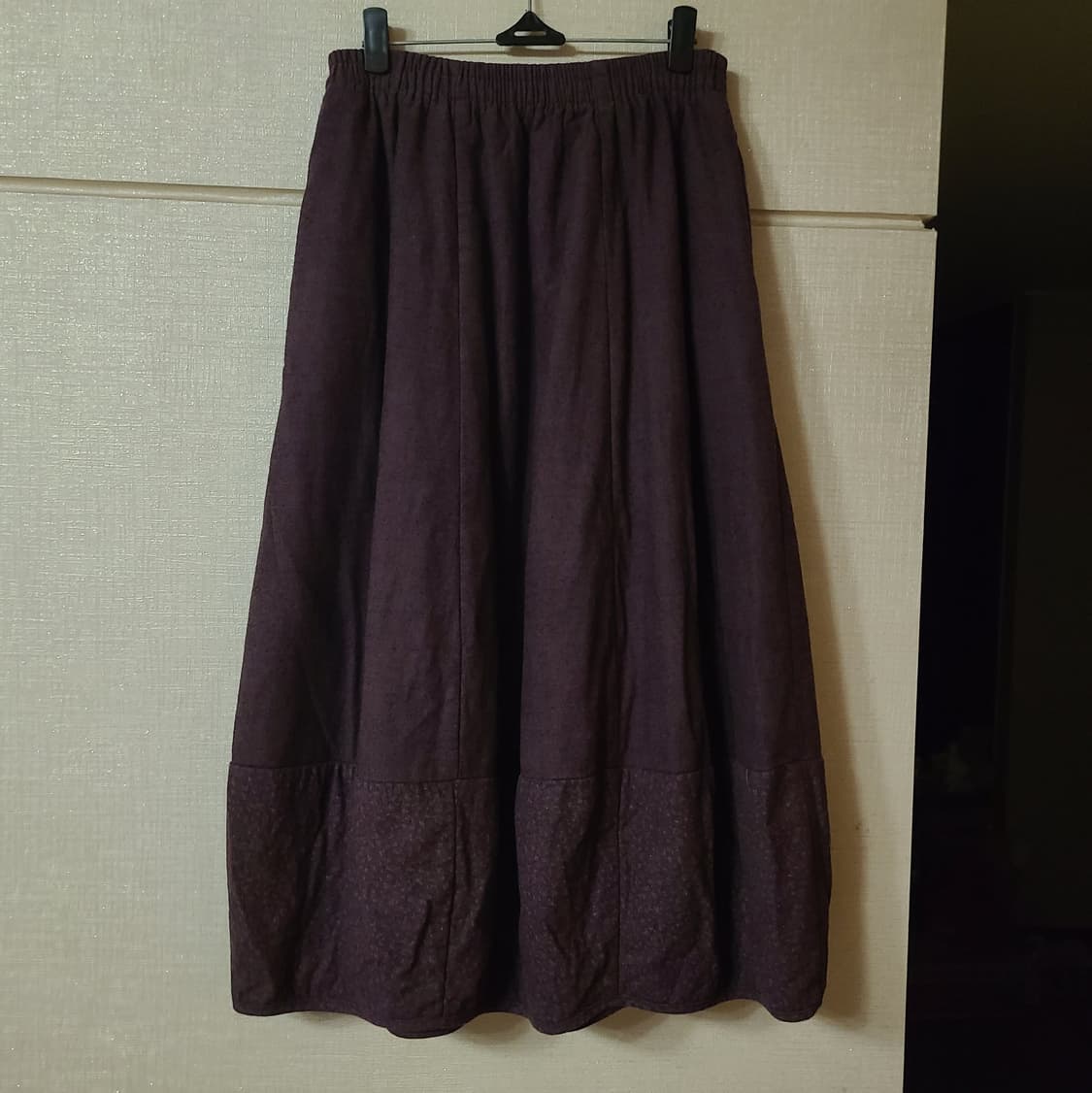 빈티지 항아리 벌룬핏 누빔 잔꽃 롱스커트 치마 할미룩 모리걸 겨울 상품이미지5